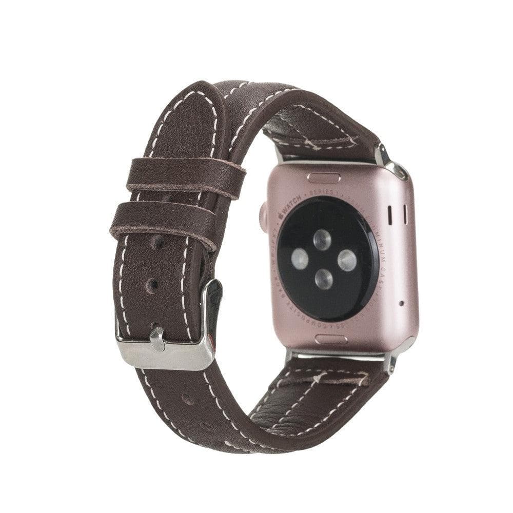 Lincoln Classic Apple Watch Leather Strap in premium full-grain leather with stainless steel buckle, showcasing its elegant design and craftsmanship.