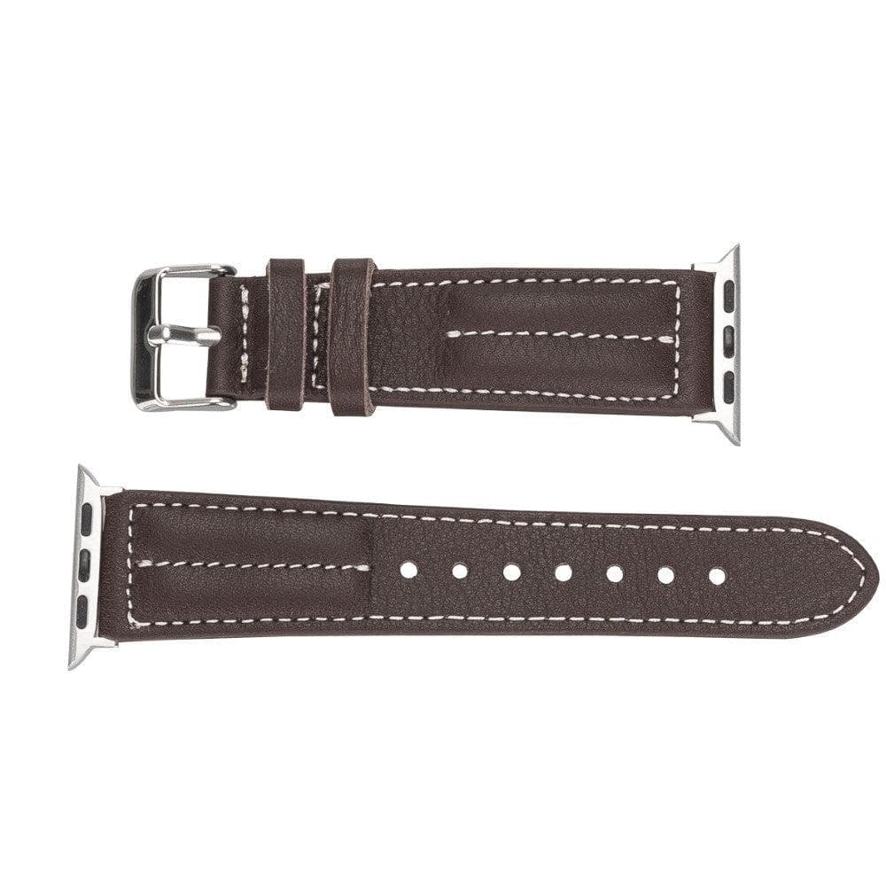 Lincoln Classic Apple Watch Leather Strap in premium full-grain leather with stainless steel buckle, showcasing its elegant design and craftsmanship.