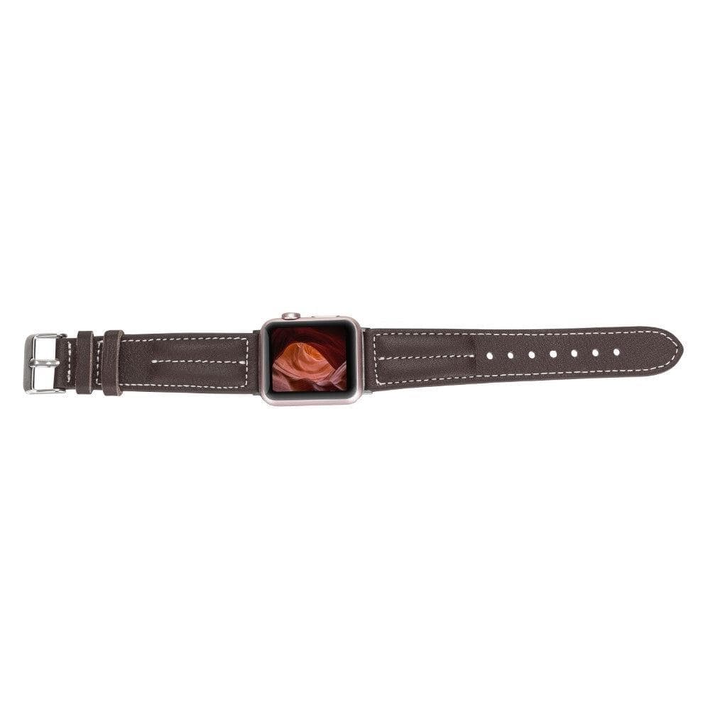 Lincoln Classic Apple Watch Leather Strap in premium full-grain leather with stainless steel buckle, showcasing its elegant design and craftsmanship.