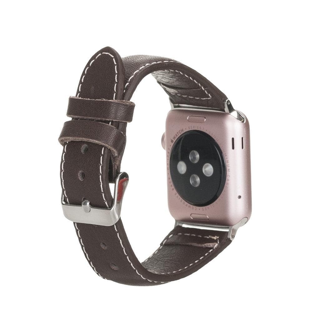 Lincoln Classic Apple Watch Leather Strap in premium full-grain leather with stainless steel buckle, showcasing its elegant design and craftsmanship.