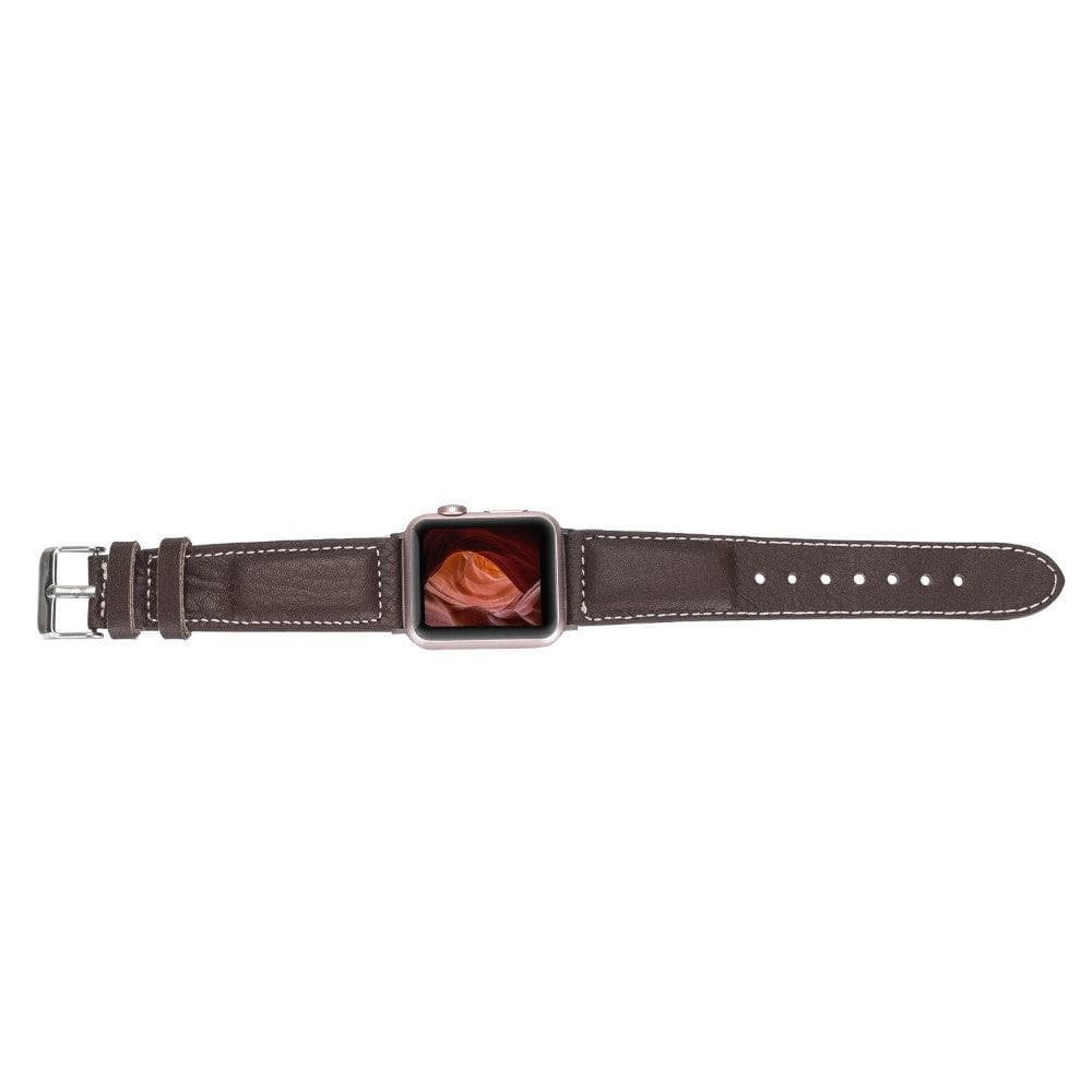 Lincoln Classic Apple Watch Leather Strap in premium full-grain leather with stainless steel buckle, showcasing its elegant design and craftsmanship.