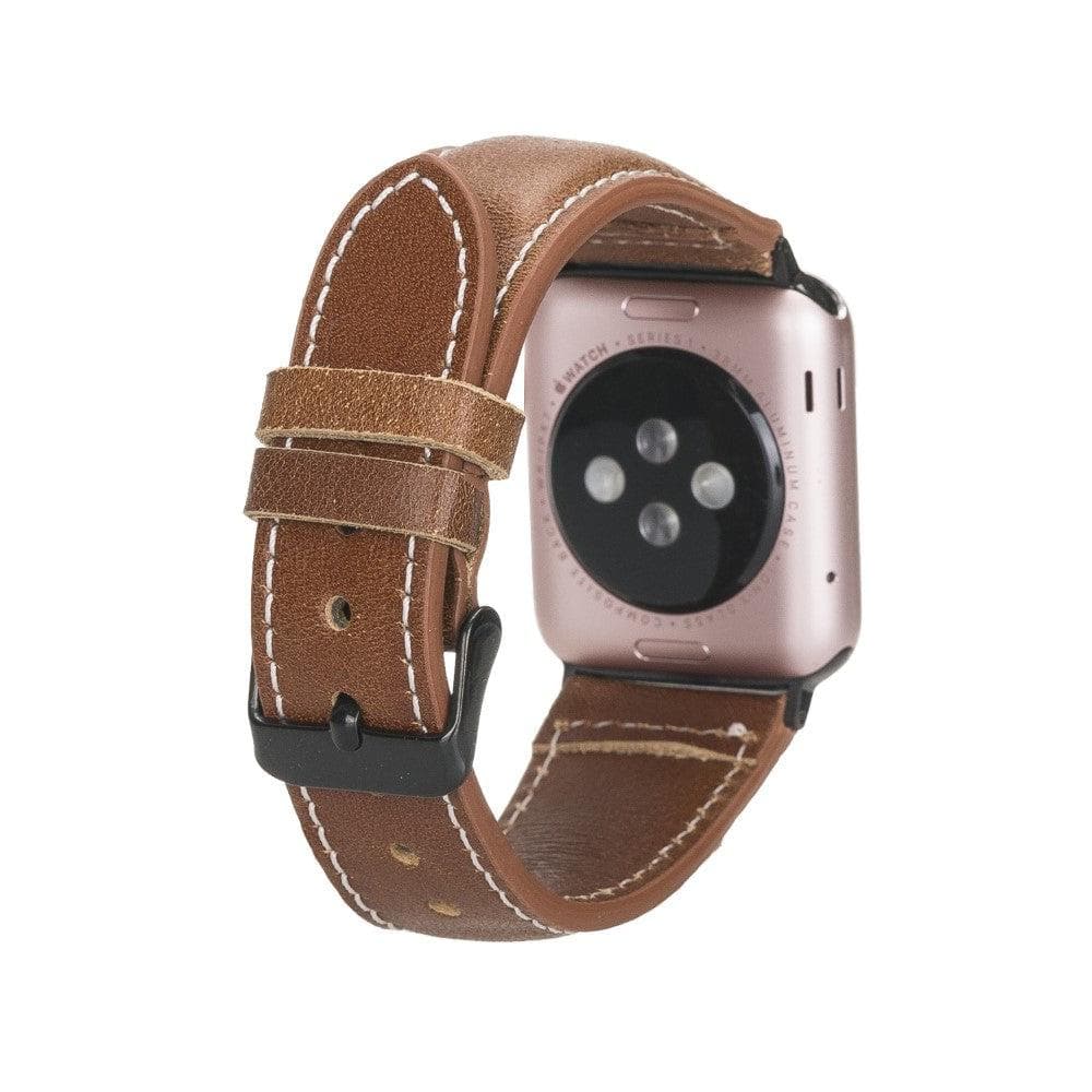 Lincoln Classic Apple Watch Leather Strap in premium full-grain leather with stainless steel buckle, showcasing its elegant design and craftsmanship.