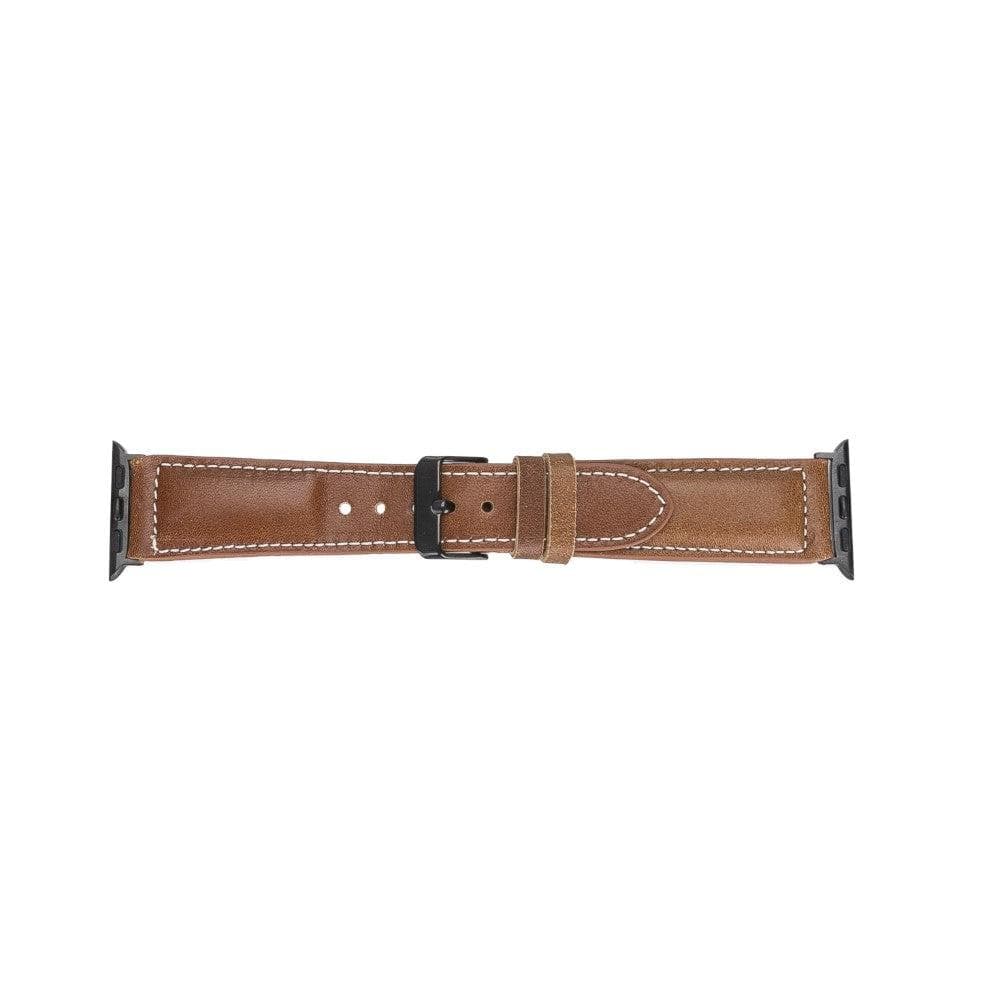 Lincoln Classic Apple Watch Leather Strap in premium full-grain leather with stainless steel buckle, showcasing its elegant design and craftsmanship.