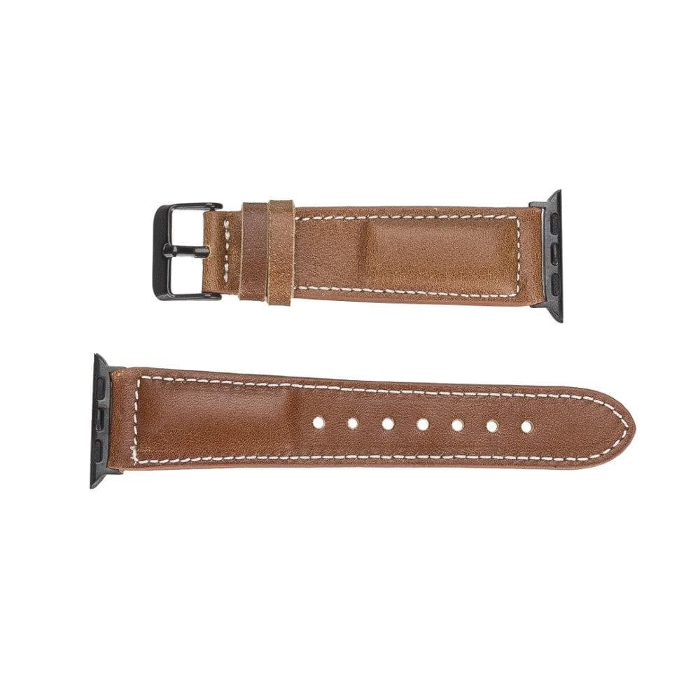 Lincoln Classic Apple Watch Leather Strap in premium full-grain leather with stainless steel buckle, showcasing its elegant design and craftsmanship.