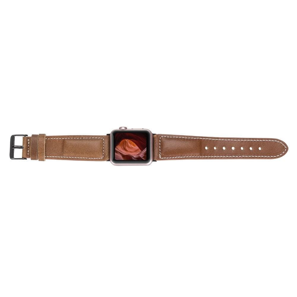 Lincoln Classic Apple Watch Leather Strap in premium full-grain leather with stainless steel buckle, showcasing its elegant design and craftsmanship.