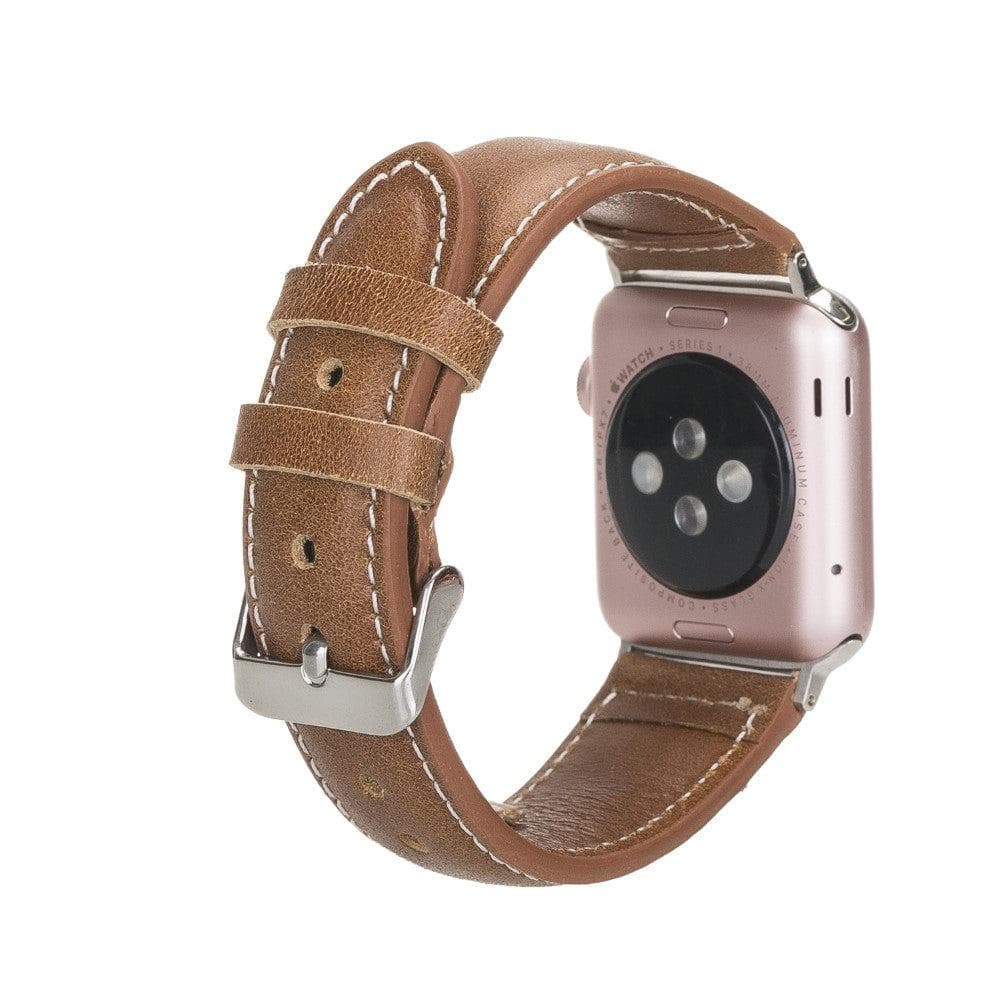 Lincoln Classic Apple Watch Leather Strap in premium full-grain leather with stainless steel buckle, showcasing its elegant design and craftsmanship.