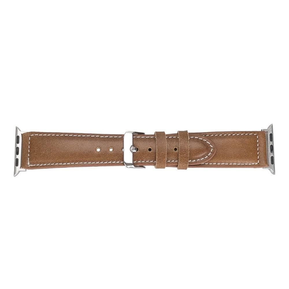 Lincoln Classic Apple Watch Leather Strap in premium full-grain leather with stainless steel buckle, showcasing its elegant design and craftsmanship.