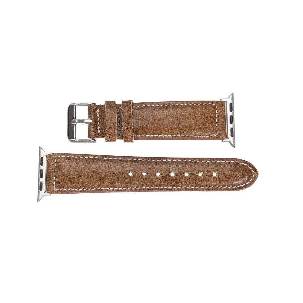 Lincoln Classic Apple Watch Leather Strap in premium full-grain leather with stainless steel buckle, showcasing its elegant design and craftsmanship.