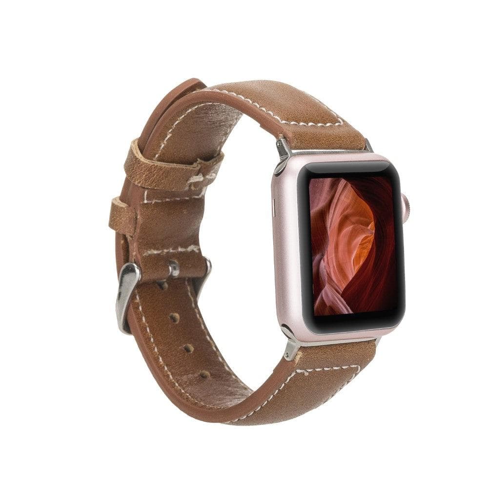 Lincoln Classic Apple Watch Leather Strap in premium full-grain leather with stainless steel buckle, showcasing its elegant design and craftsmanship.