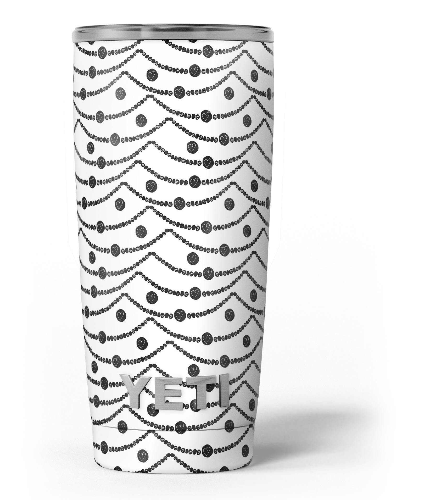 Linked Hearts and Chain Skin Decal Vinyl Wrap Kit for Yeti Coolers, showcasing a stylish design and premium quality.