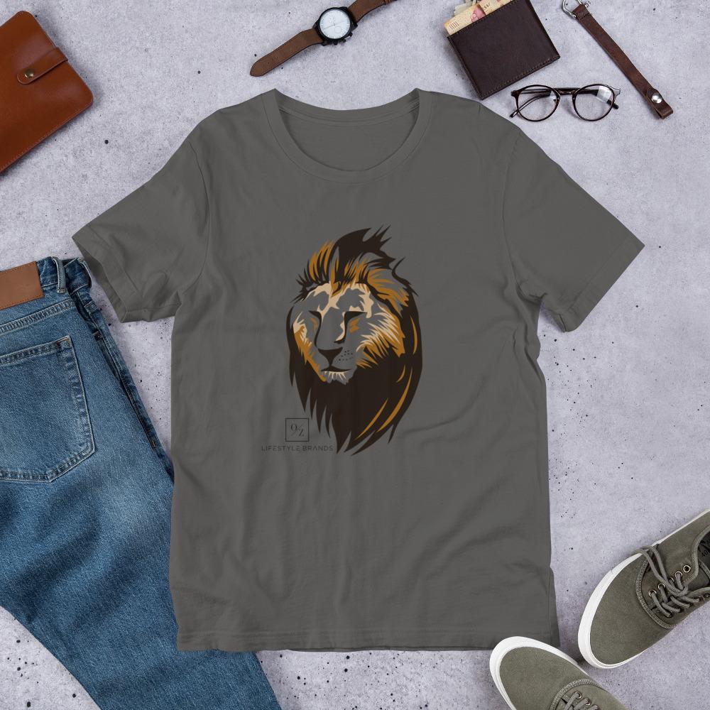 A stylish Lion Silhouette T-Shirt featuring a bold lion design, made from soft and lightweight fabric, suitable for both men and women.