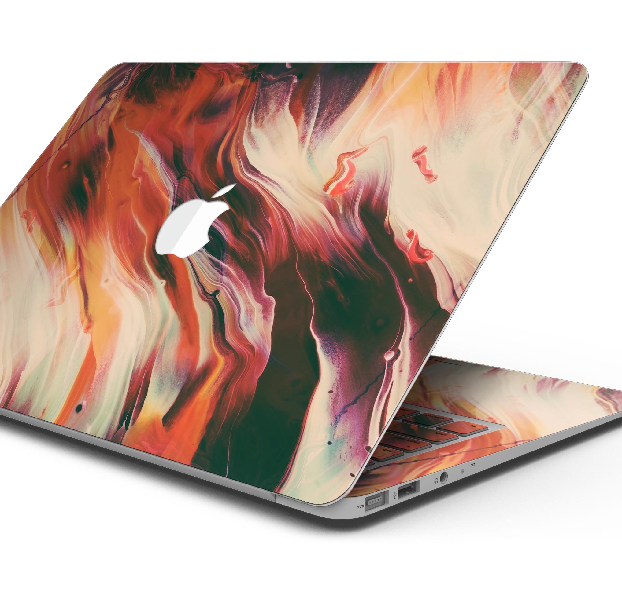 Liquid Abstract Paint Remix V1 skin decal wrap kit for MacBook, showcasing vibrant colors and a sleek design.