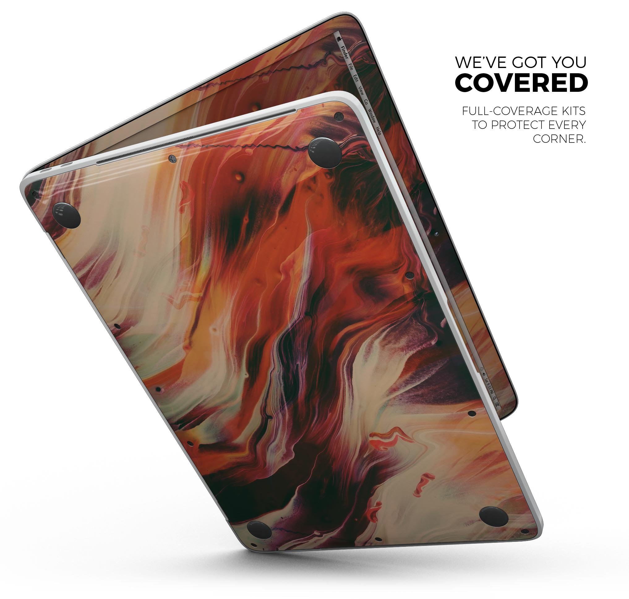 Liquid Abstract Paint Remix V1 skin decal wrap kit for MacBook, showcasing vibrant colors and a sleek design.