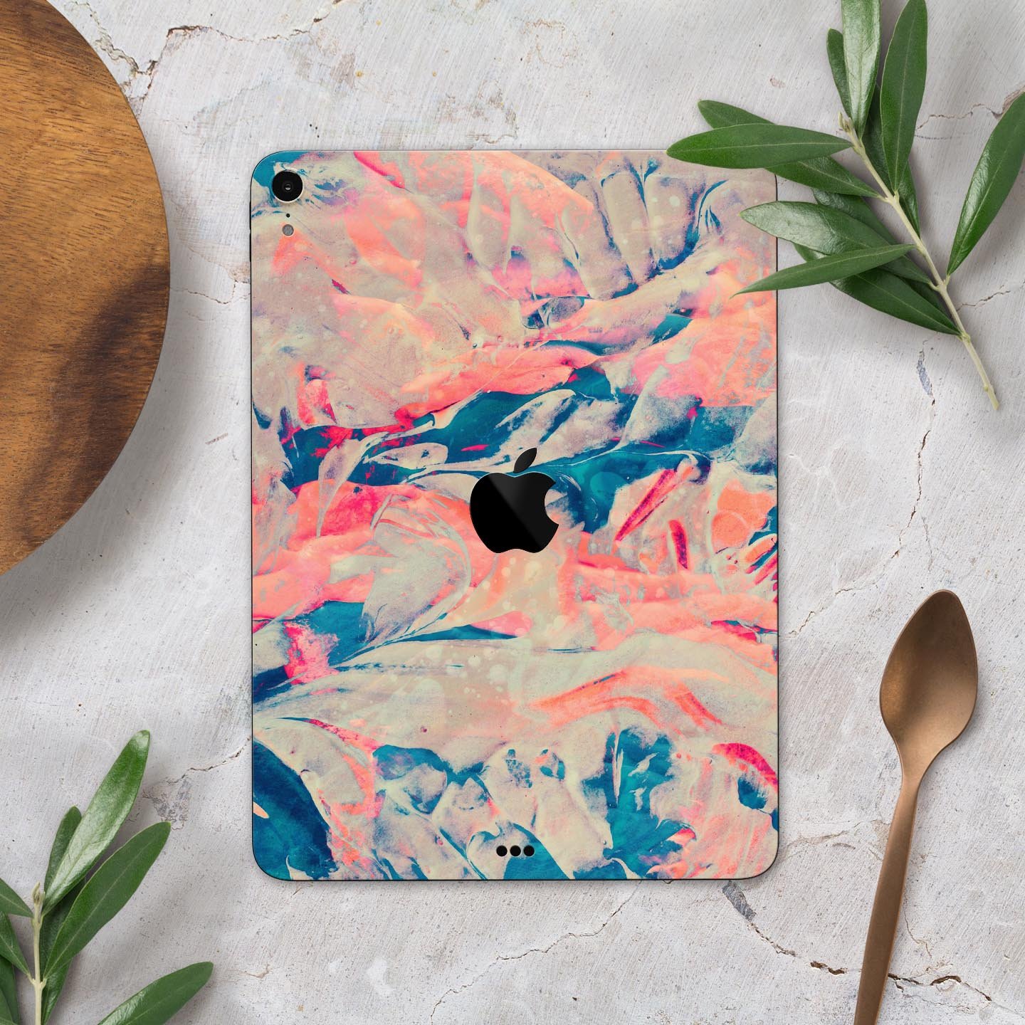 Liquid Abstract Paint Remix V12 full body skin decal for Apple devices, showcasing vibrant abstract design and premium 3M material.