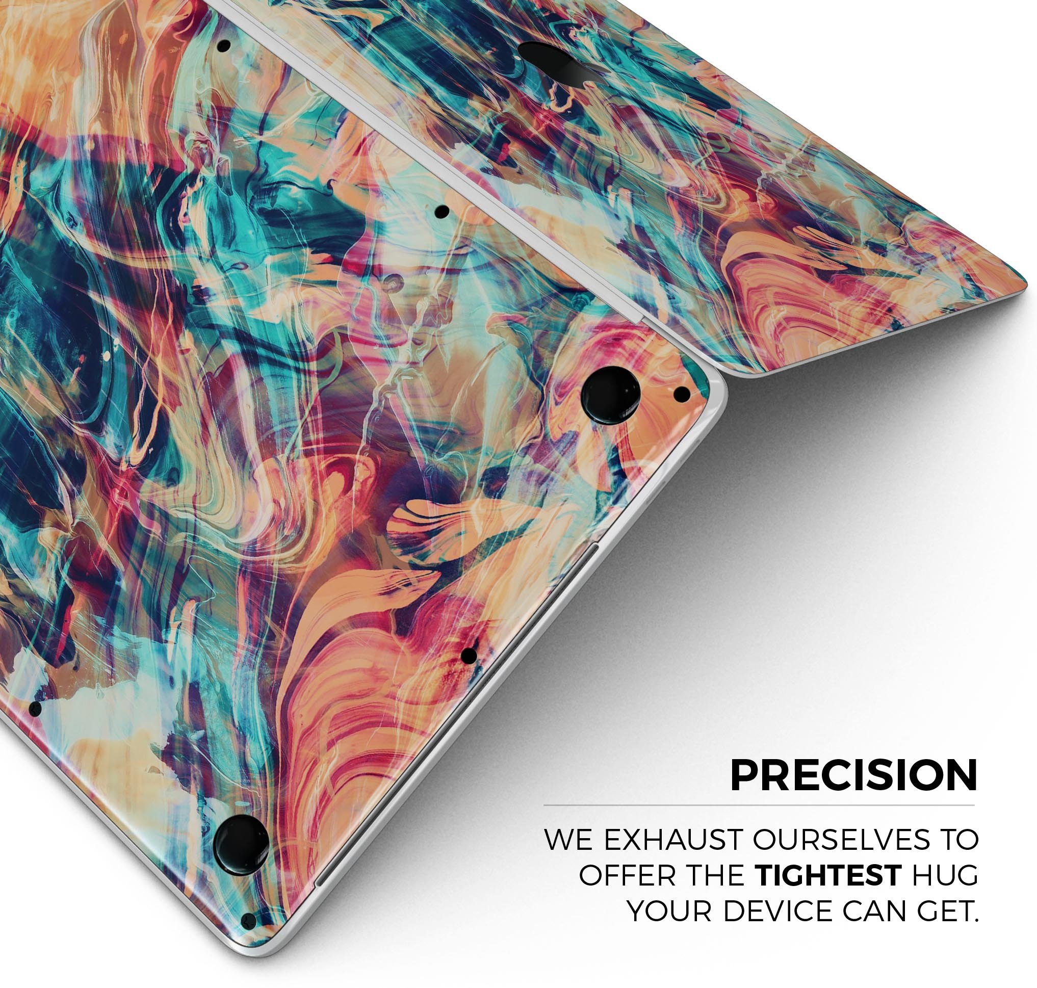 Liquid Abstract Paint Remix V13 skin decal wrap kit for MacBook, showcasing vibrant colors and a sleek design.