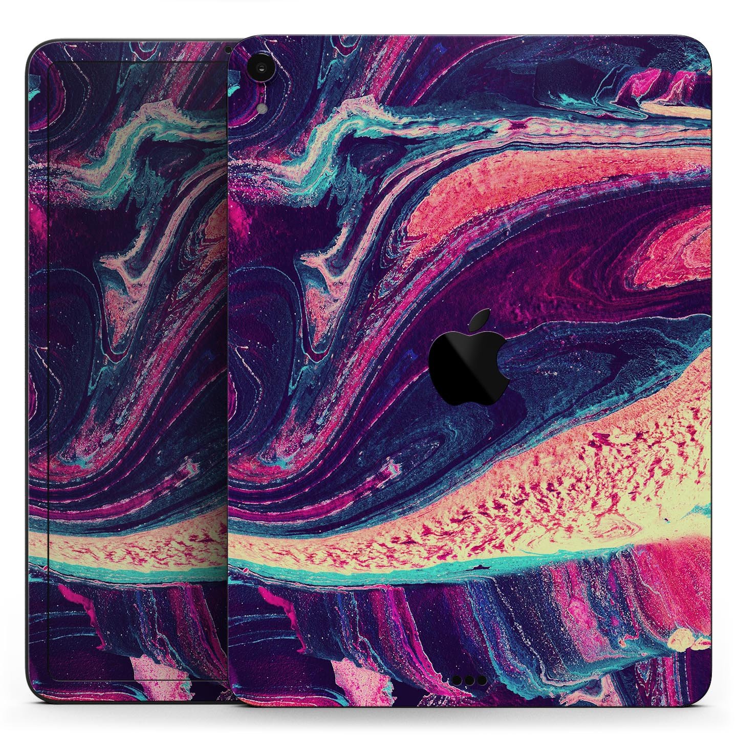 Liquid Abstract Paint Remix V15 skin decal for Apple devices, showcasing vibrant colors and a sleek design.