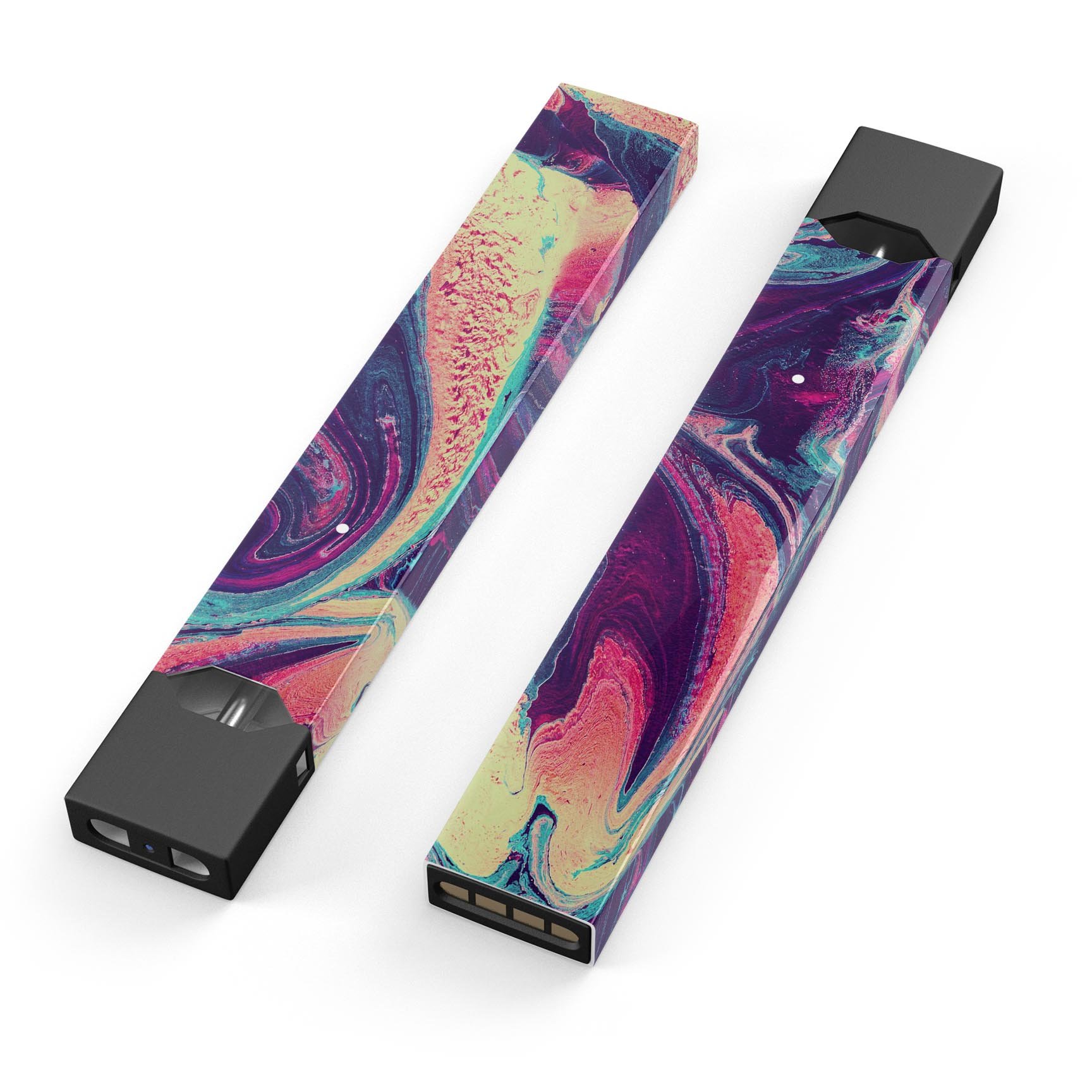 Liquid Abstract Paint Remix V15 skin-wrap for JUUL device, showcasing vibrant colors and a sleek design.