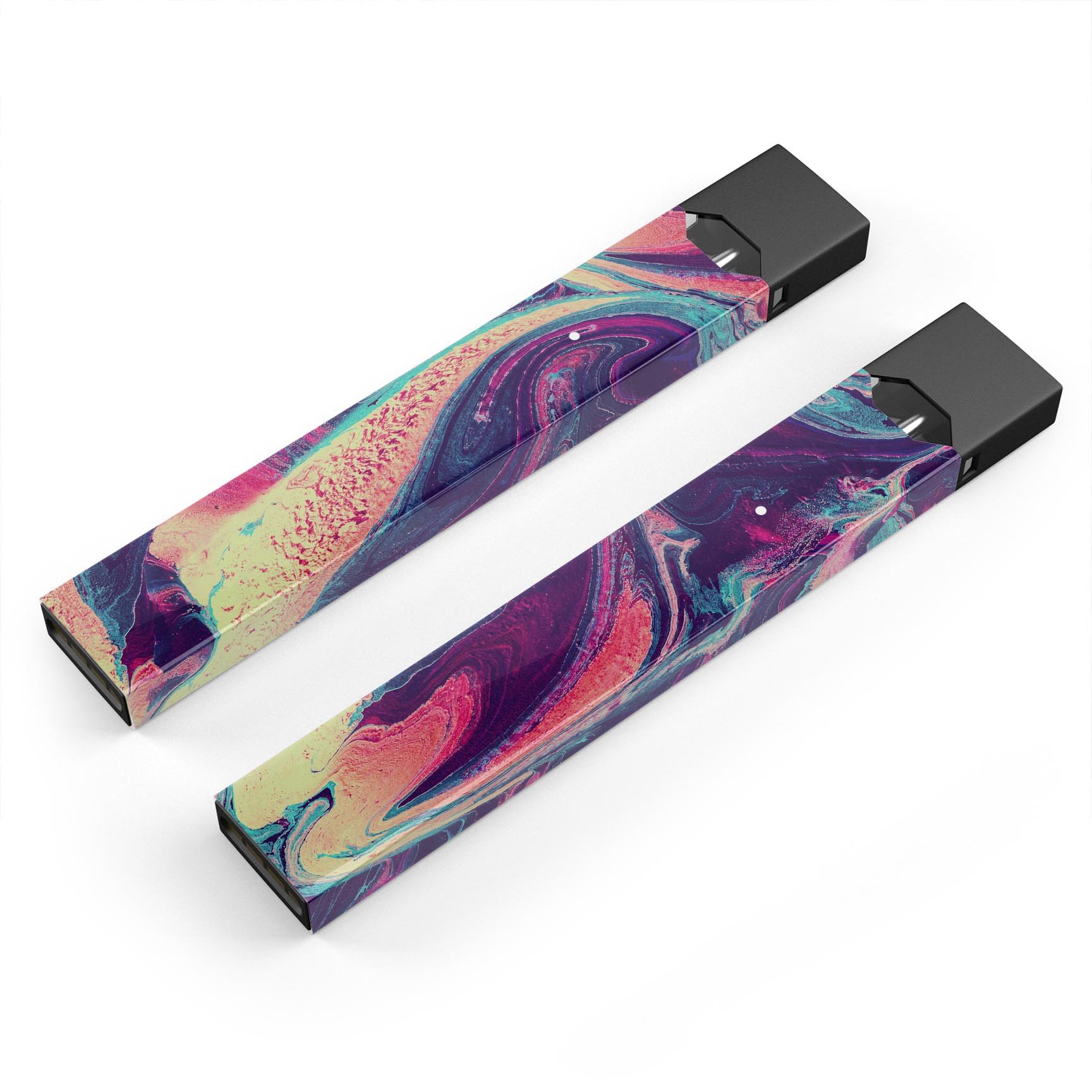 Liquid Abstract Paint Remix V15 skin-wrap for JUUL device, showcasing vibrant colors and a sleek design.