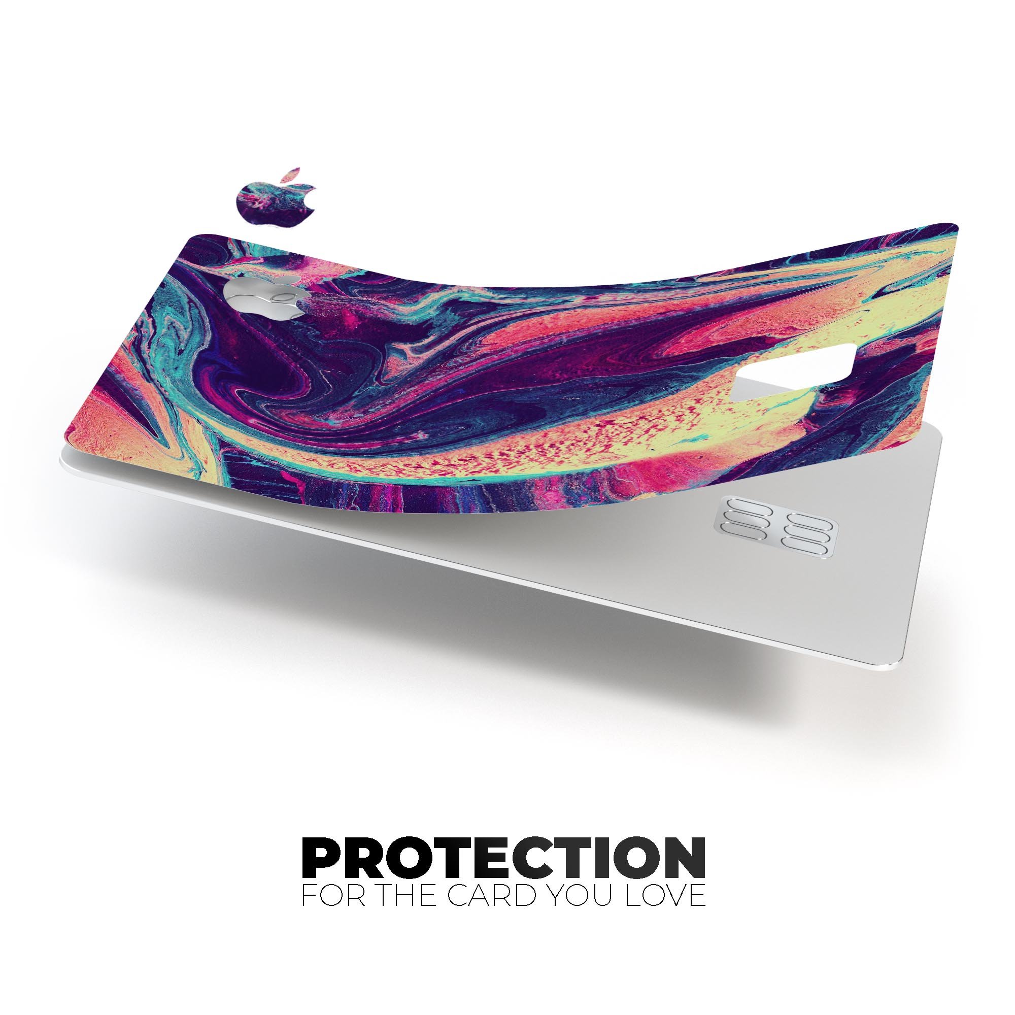 Liquid Abstract Paint Remix V15 skin for Apple Card, showcasing vibrant design and premium vinyl material.