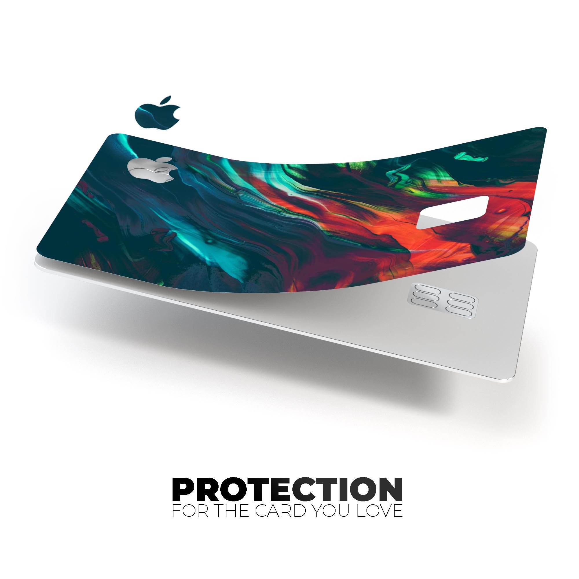 Liquid Abstract Paint Remix V16 skin kit for Apple Card, showcasing premium vinyl design and protective features.