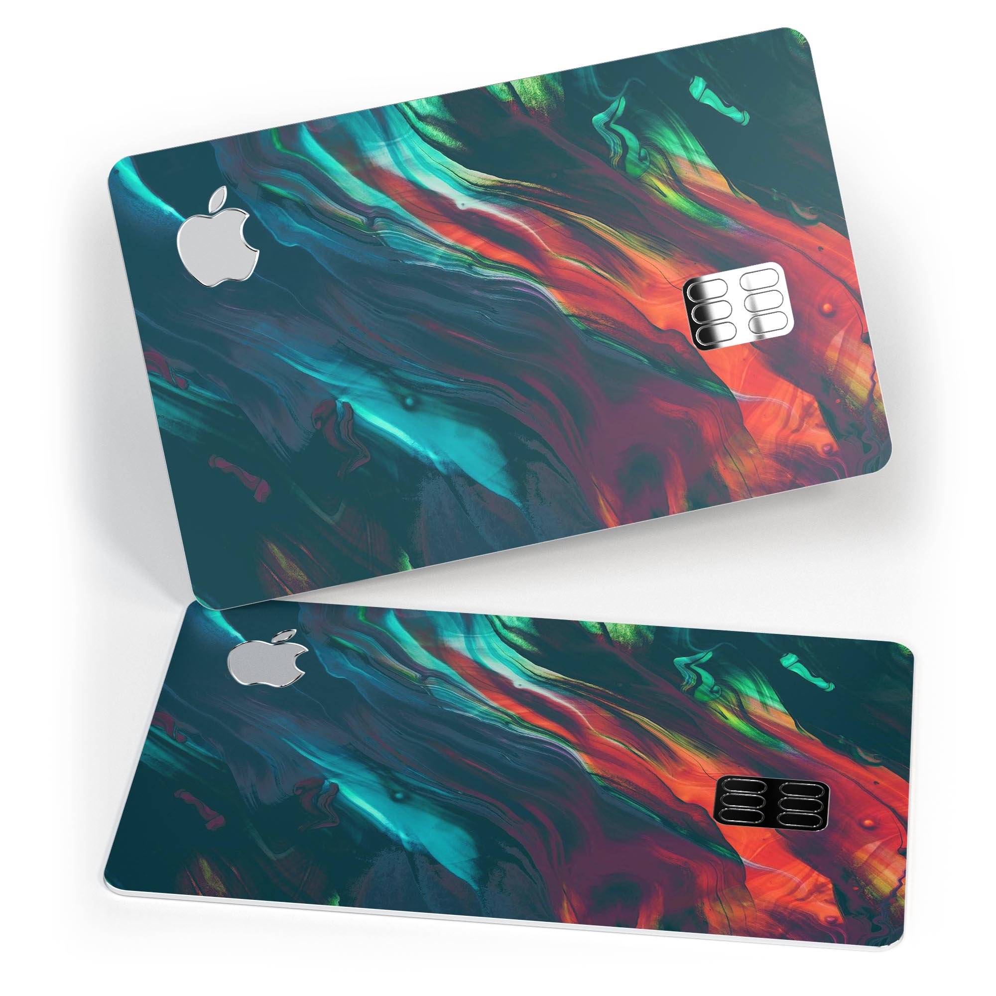 Liquid Abstract Paint Remix V16 skin kit for Apple Card, showcasing premium vinyl design and protective features.