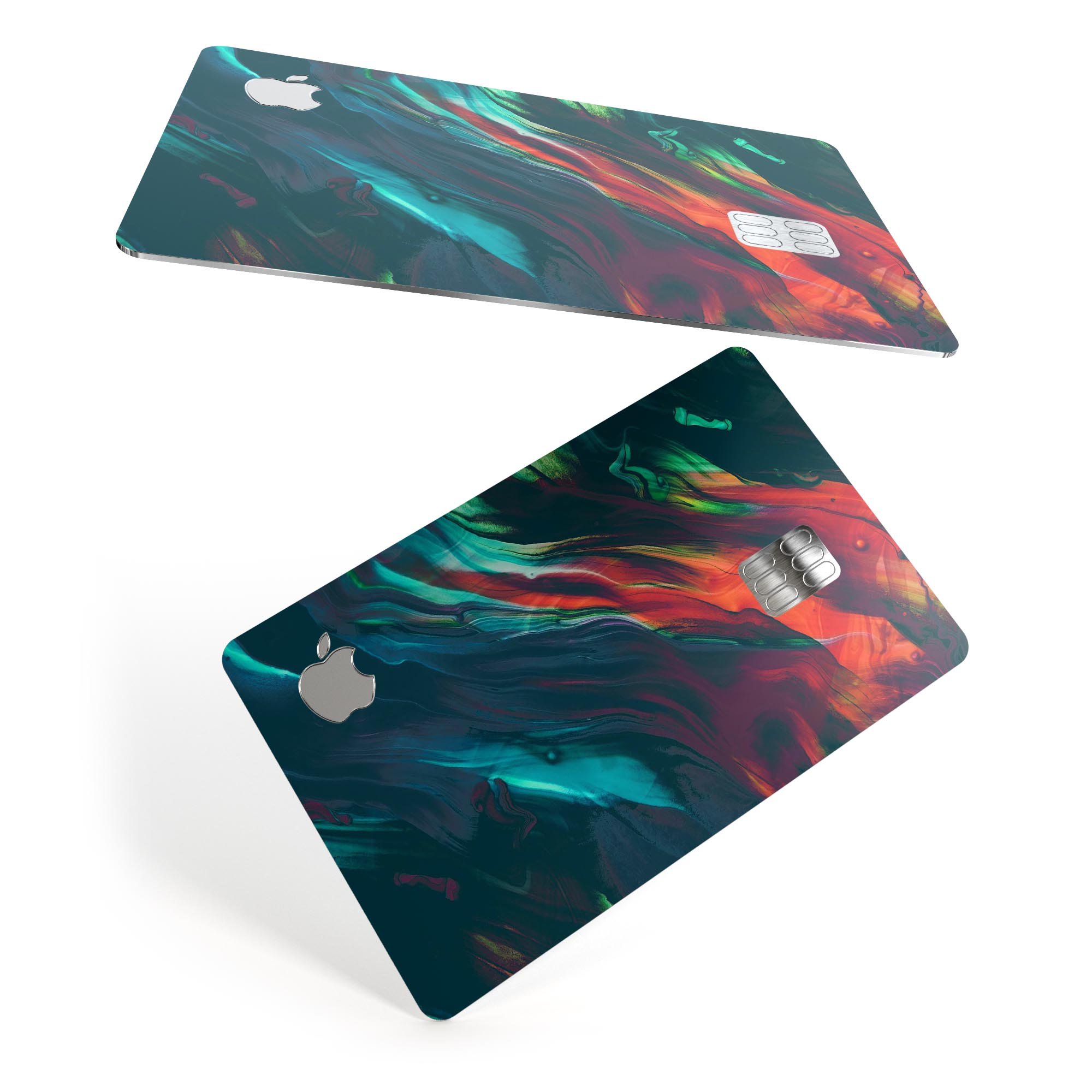 Liquid Abstract Paint Remix V16 skin kit for Apple Card, showcasing premium vinyl design and protective features.