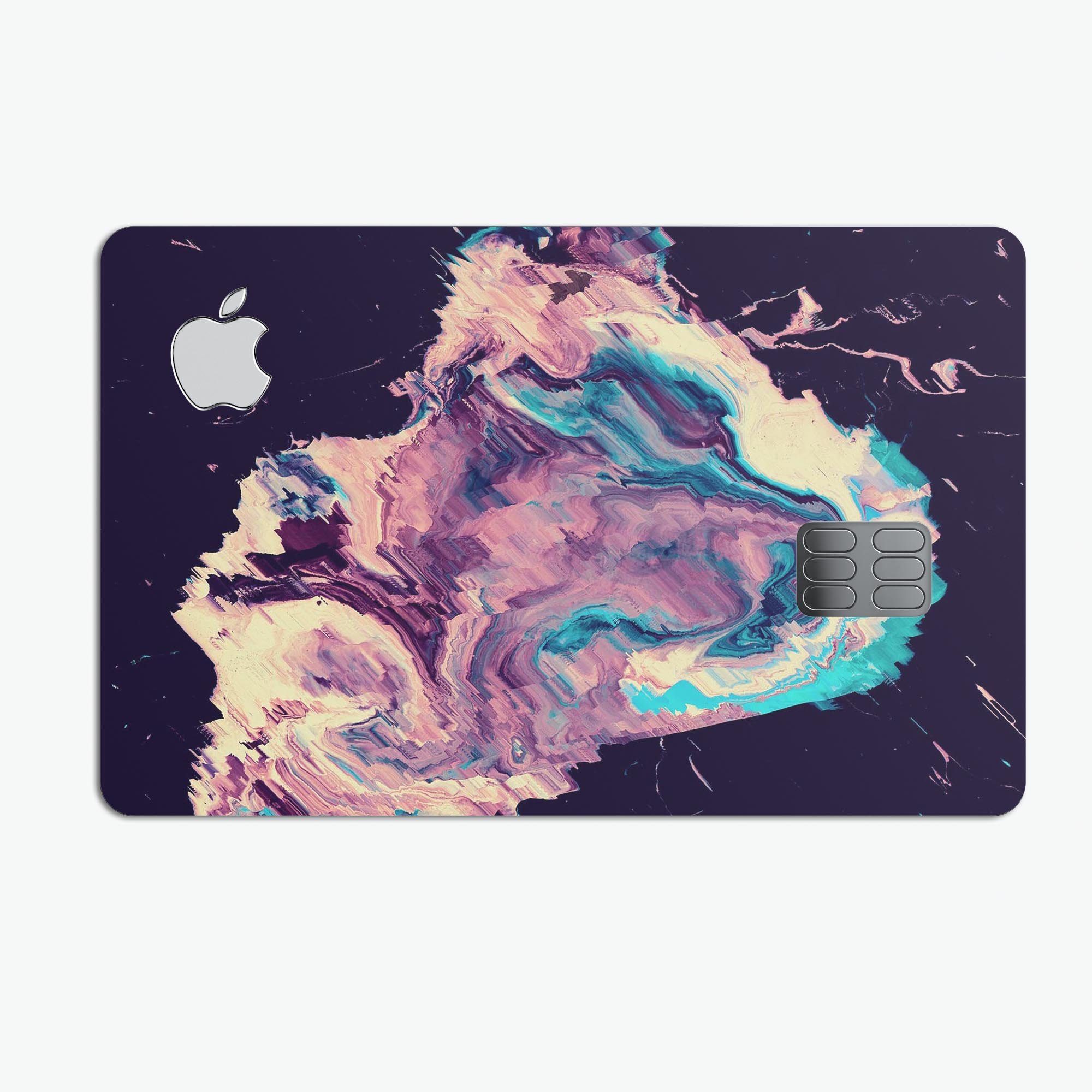 Liquid Abstract Paint Remix V18 skin for Apple Card, showcasing premium vinyl design and protective features.