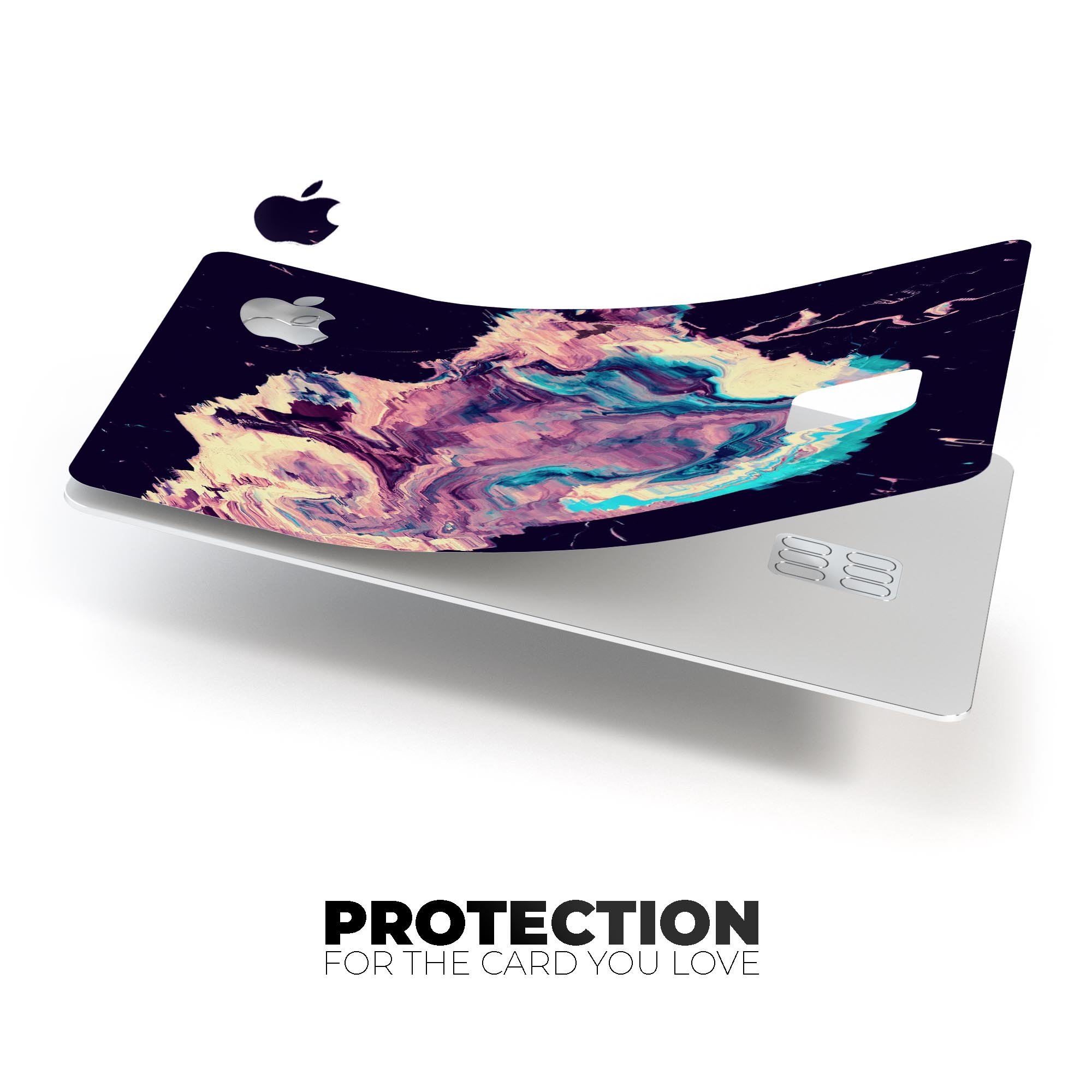 Liquid Abstract Paint Remix V18 skin for Apple Card, showcasing premium vinyl design and protective features.