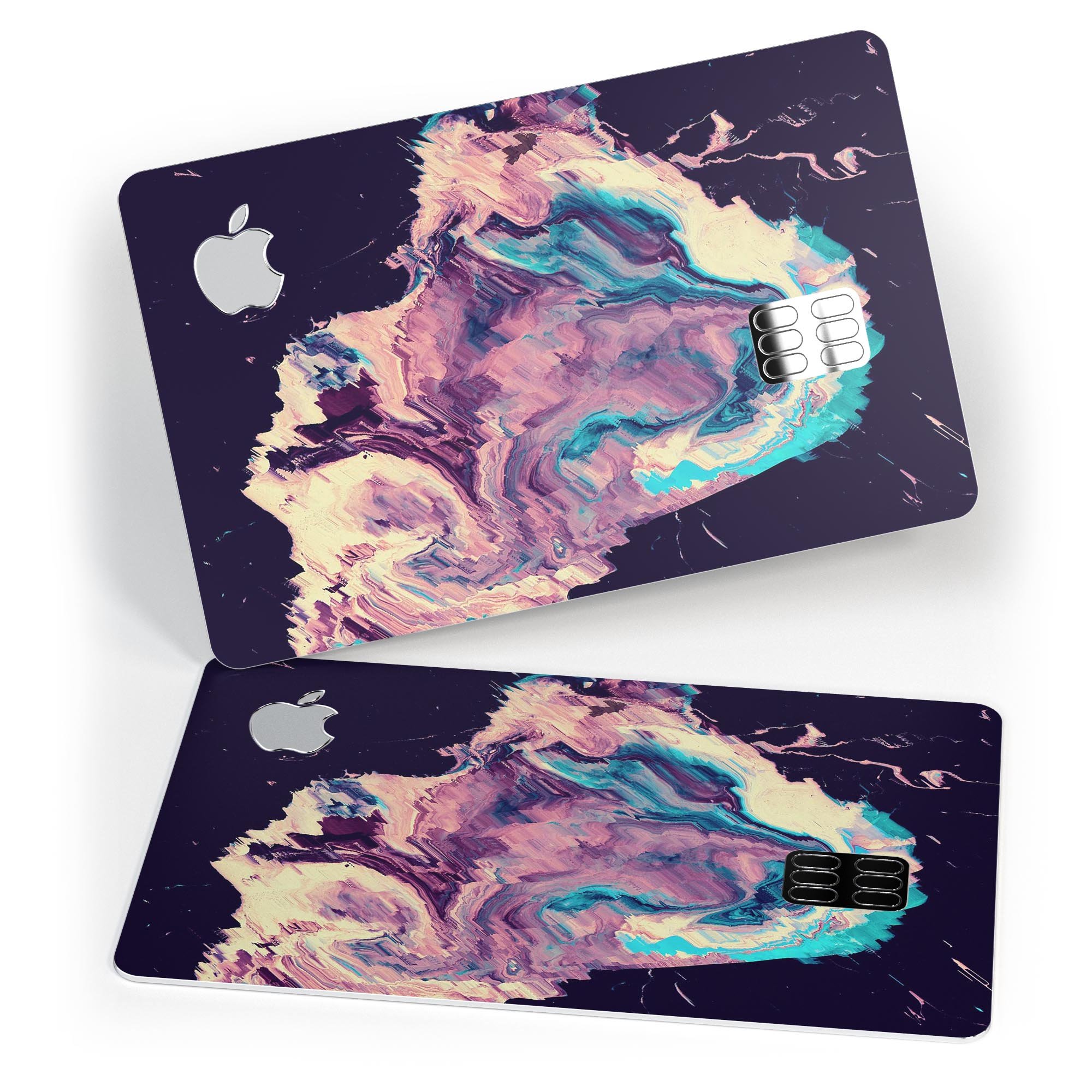 Liquid Abstract Paint Remix V18 skin for Apple Card, showcasing premium vinyl design and protective features.