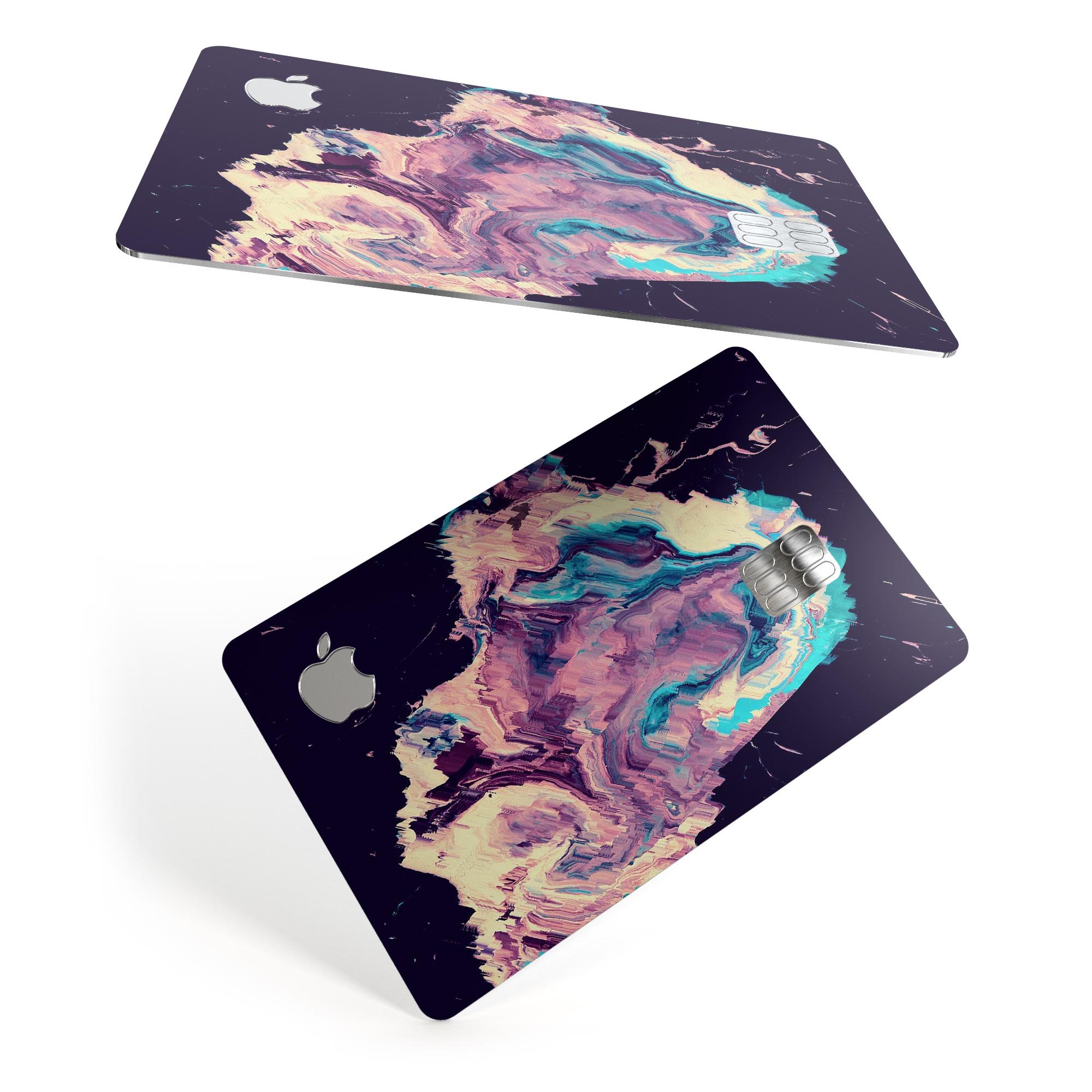 Liquid Abstract Paint Remix V18 skin for Apple Card, showcasing premium vinyl design and protective features.