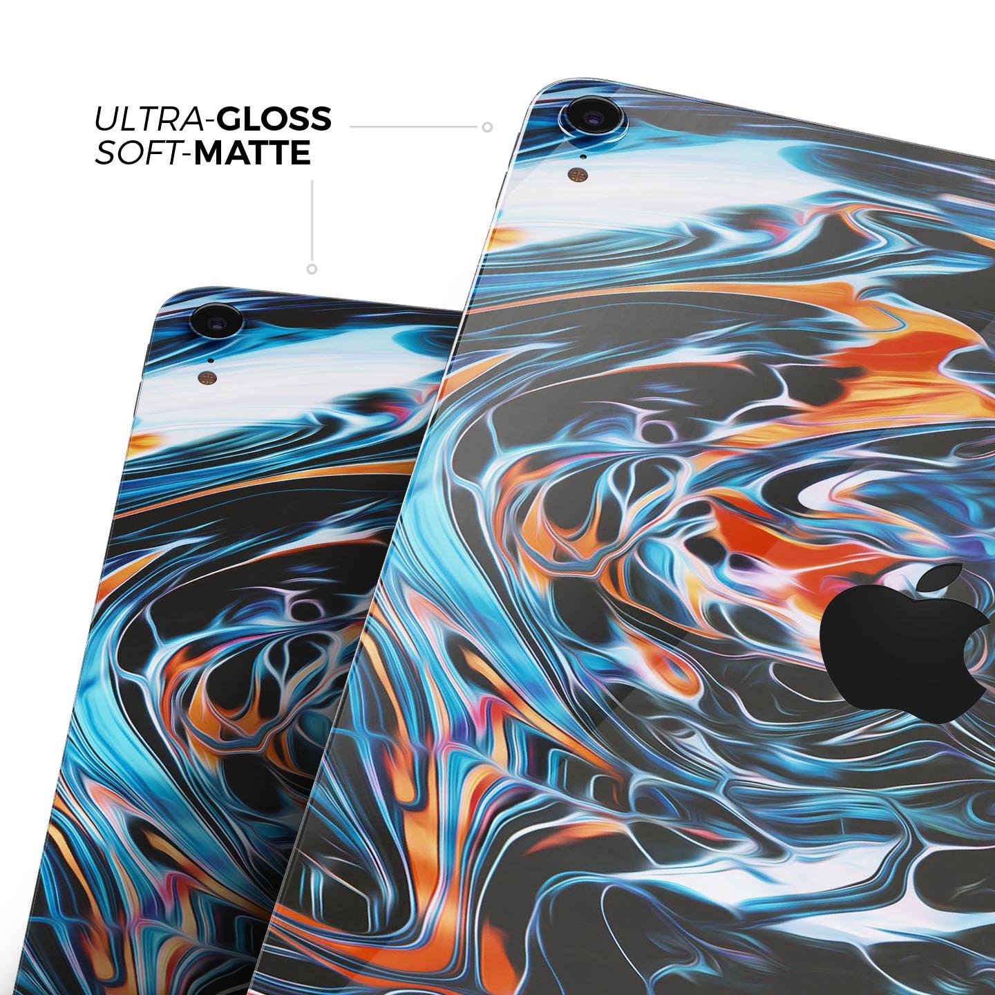 Liquid Abstract Paint Remix V2 skin decal for Apple device, showcasing vibrant abstract design and premium 3M material.