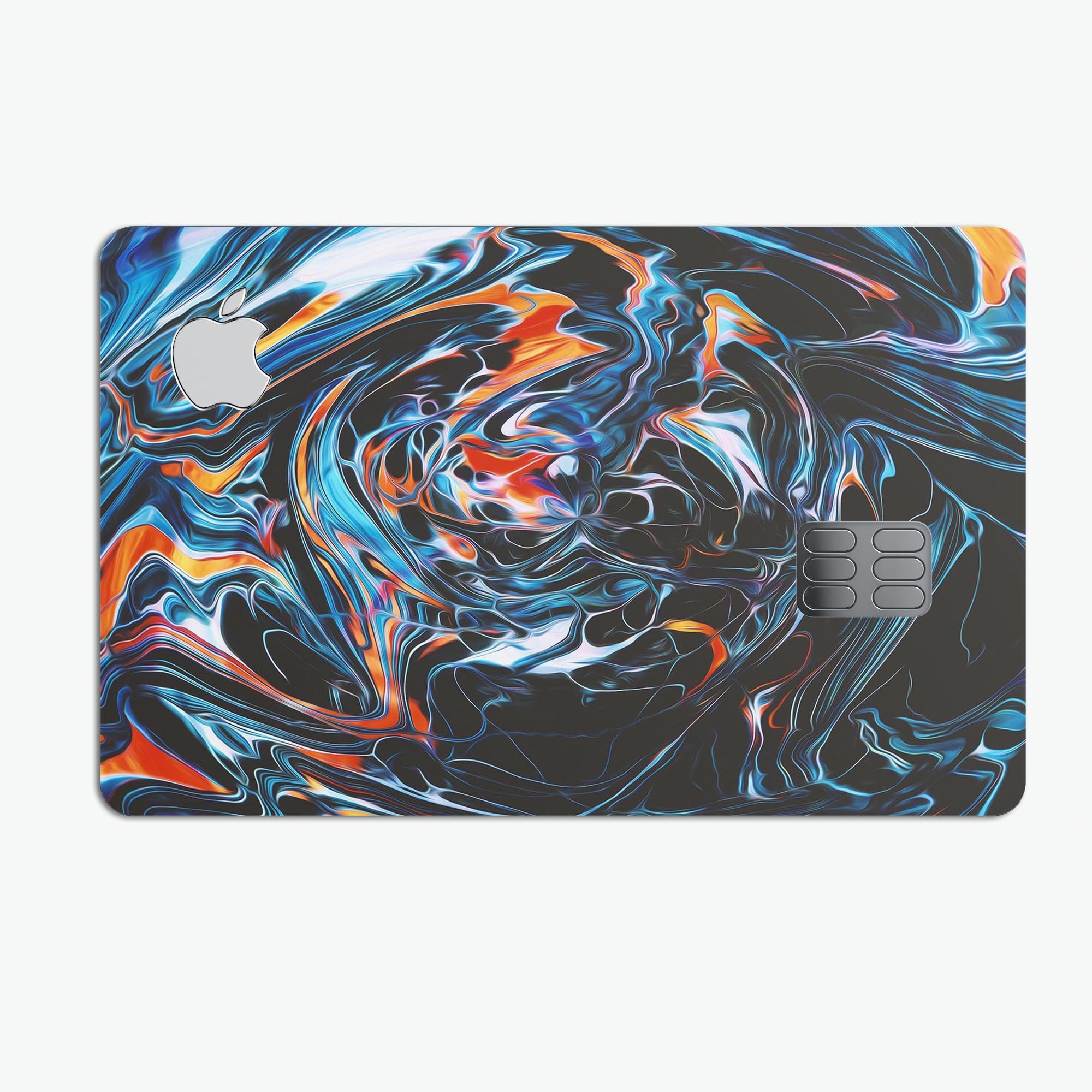 Liquid Abstract Paint Remix V2 skin for Apple Card, showcasing vibrant design and premium vinyl material.