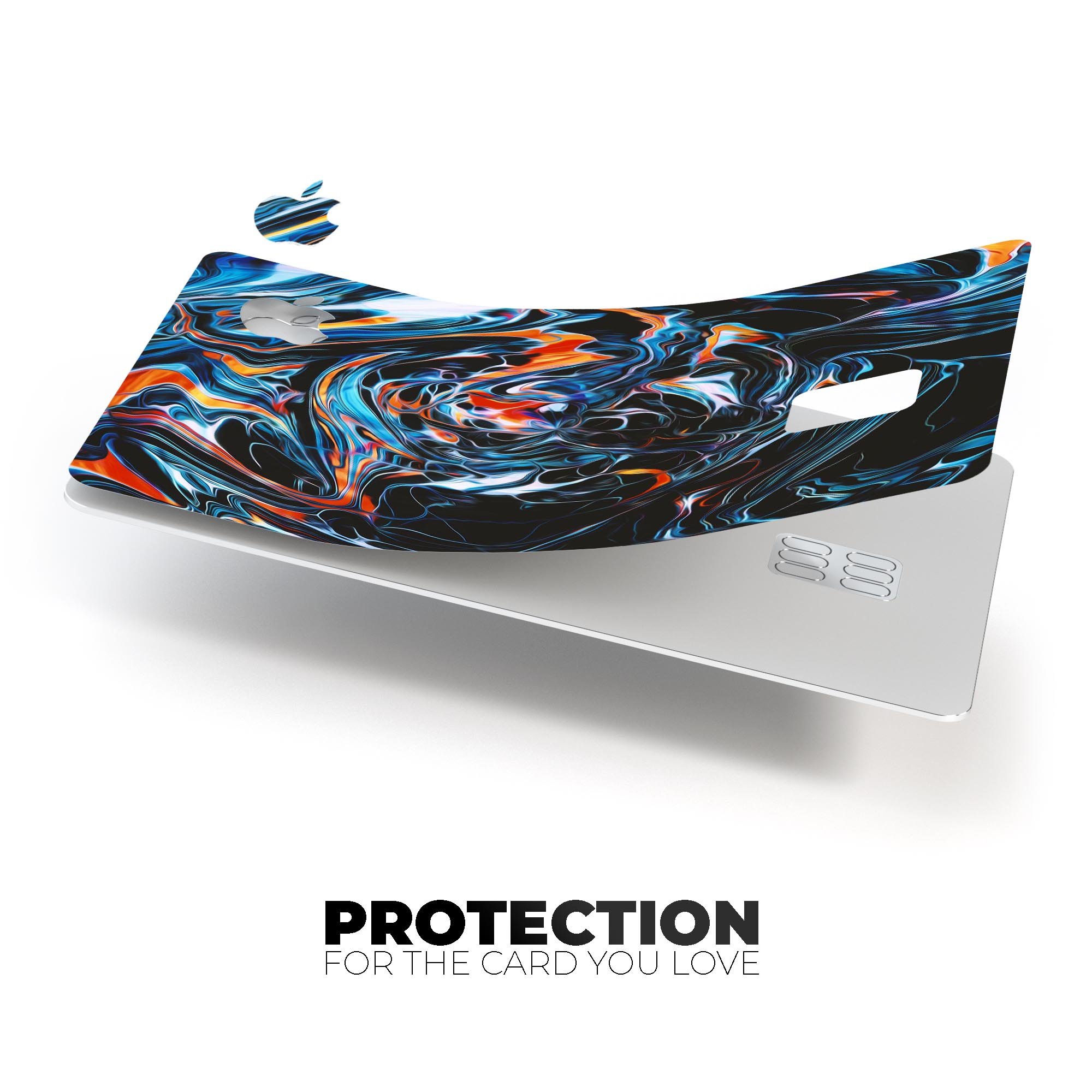 Liquid Abstract Paint Remix V2 skin for Apple Card, showcasing vibrant design and premium vinyl material.