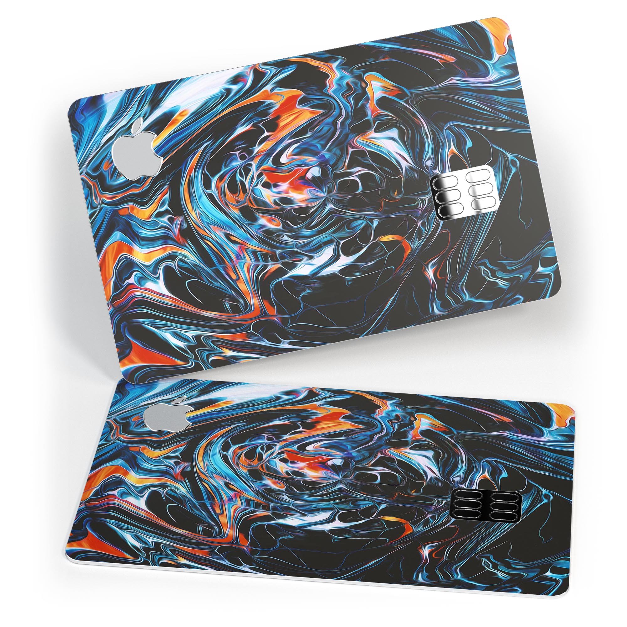 Liquid Abstract Paint Remix V2 skin for Apple Card, showcasing vibrant design and premium vinyl material.