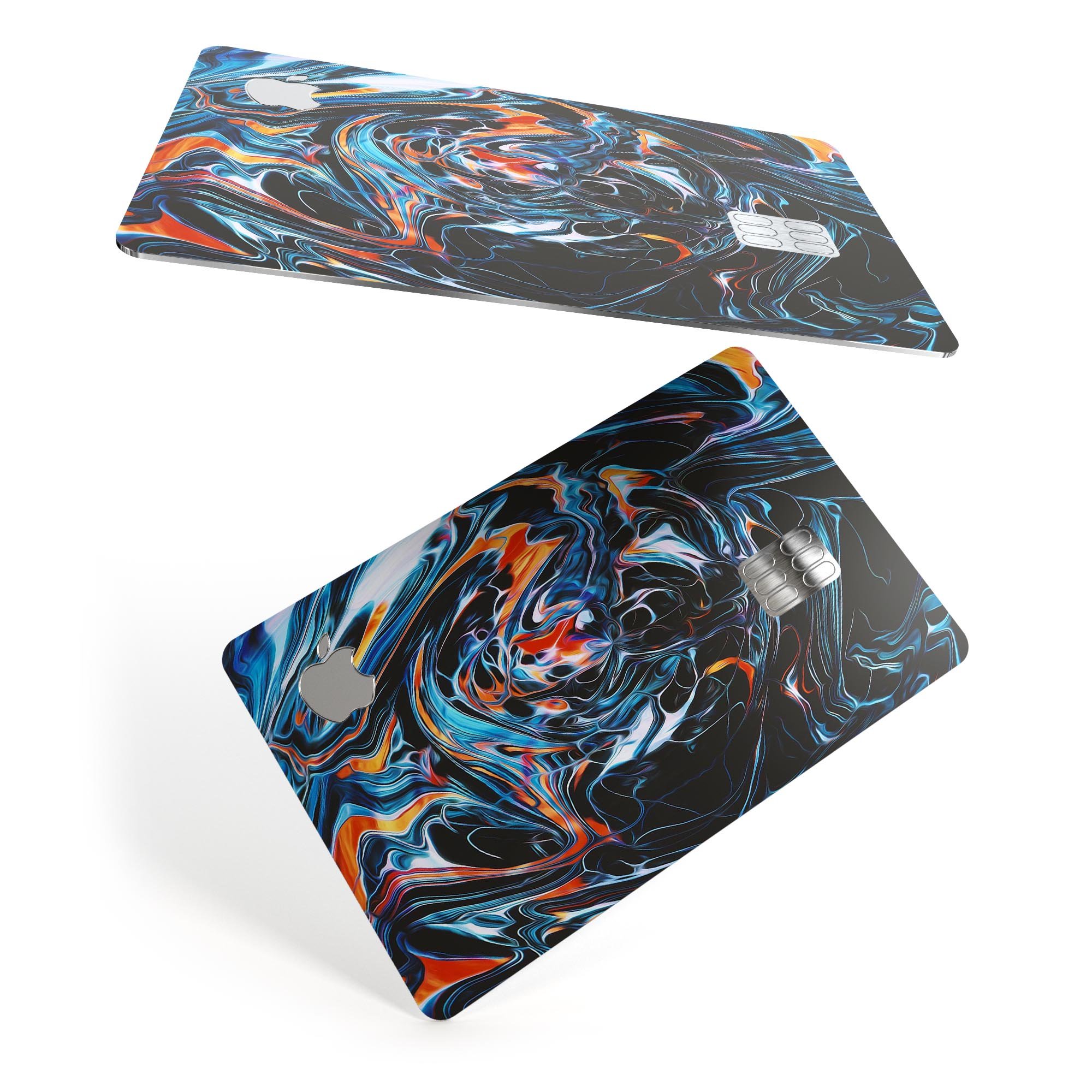 Liquid Abstract Paint Remix V2 skin for Apple Card, showcasing vibrant design and premium vinyl material.