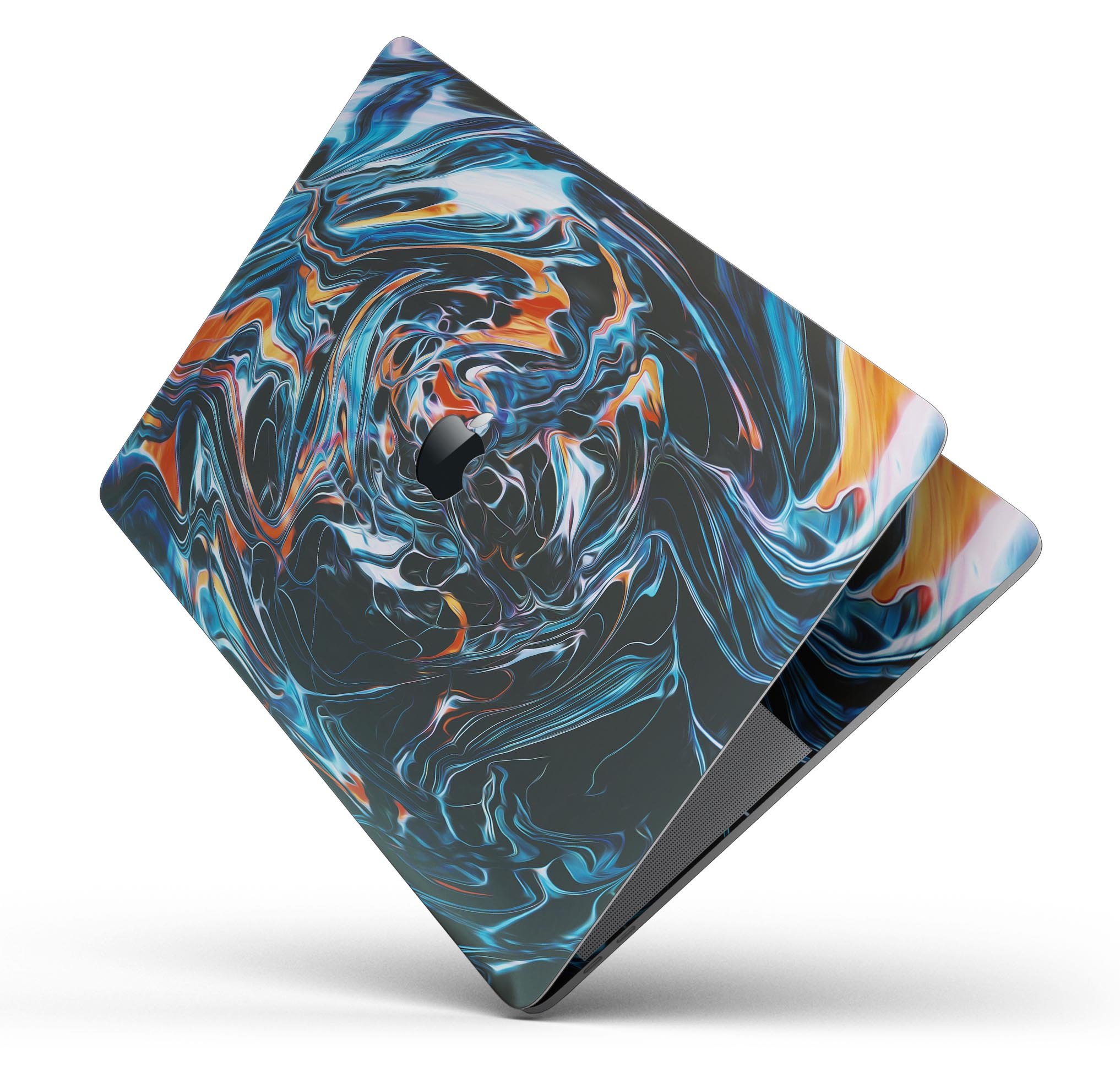 Liquid Abstract Paint Remix V2 skin decal wrap kit for MacBook, showcasing vibrant colors and a sleek design.