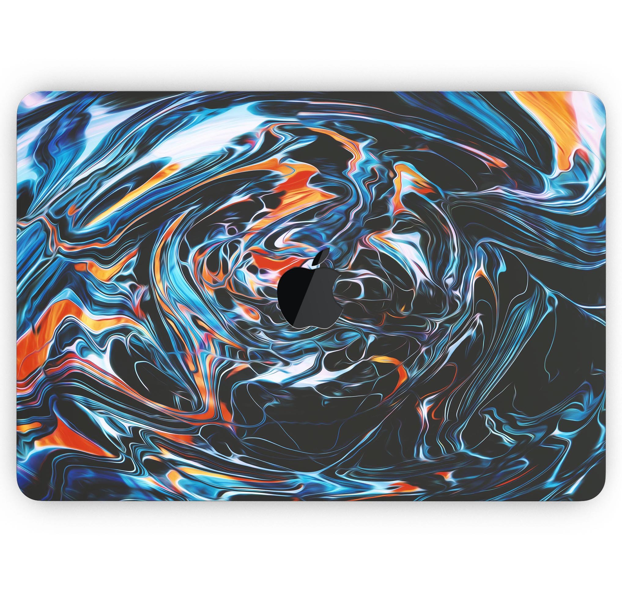 Liquid Abstract Paint Remix V2 skin decal wrap kit for MacBook, showcasing vibrant colors and a sleek design.