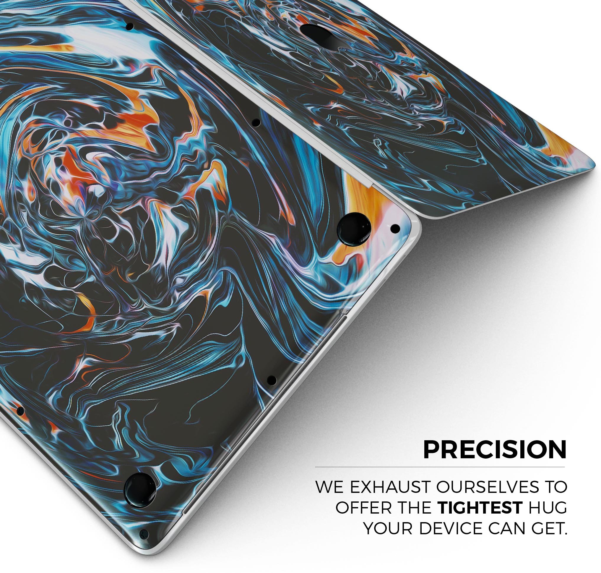 Liquid Abstract Paint Remix V2 skin decal wrap kit for MacBook, showcasing vibrant colors and a sleek design.