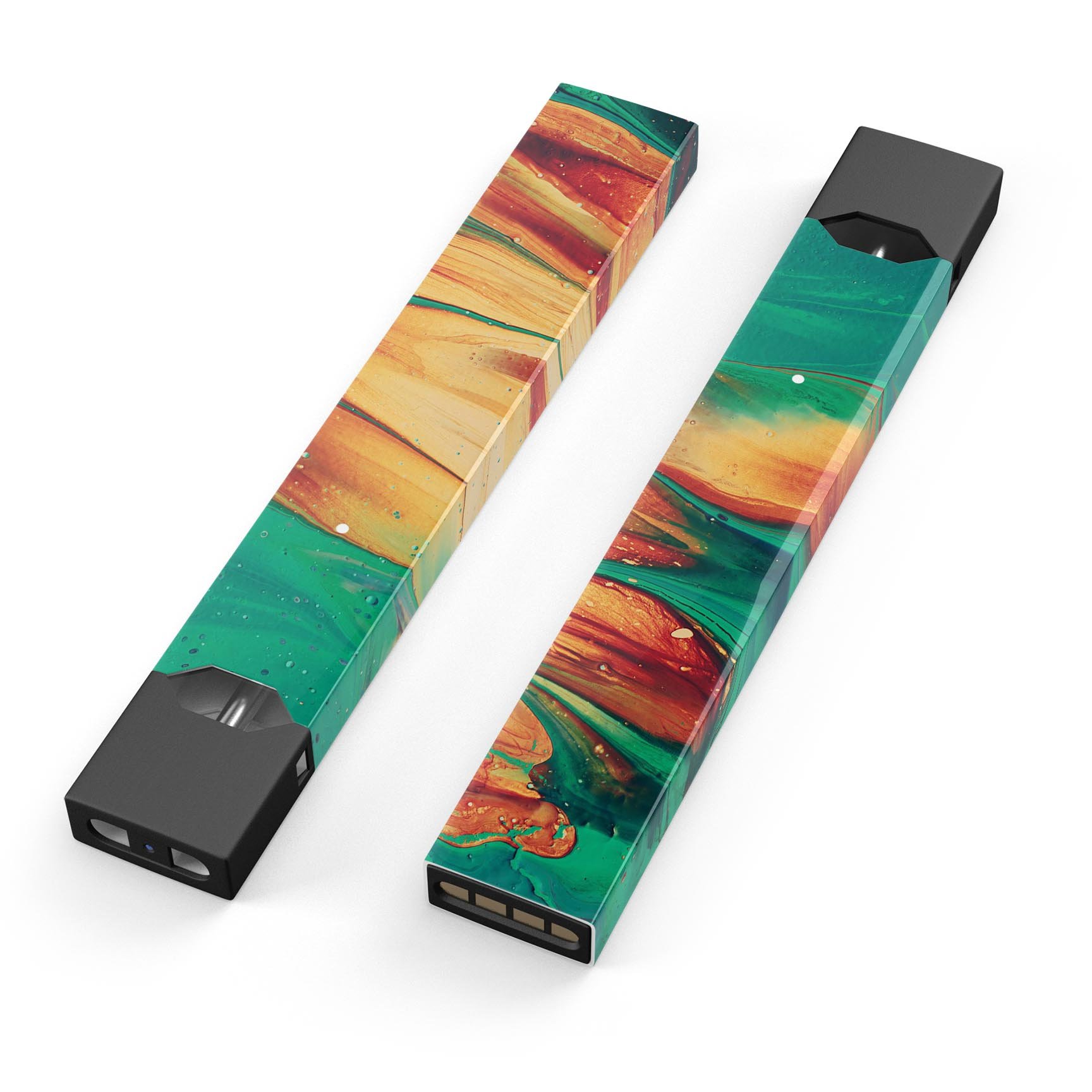 Liquid Abstract Paint Remix V20 skin-wrap for JUUL device, featuring vibrant abstract design and protective dual-layer construction.