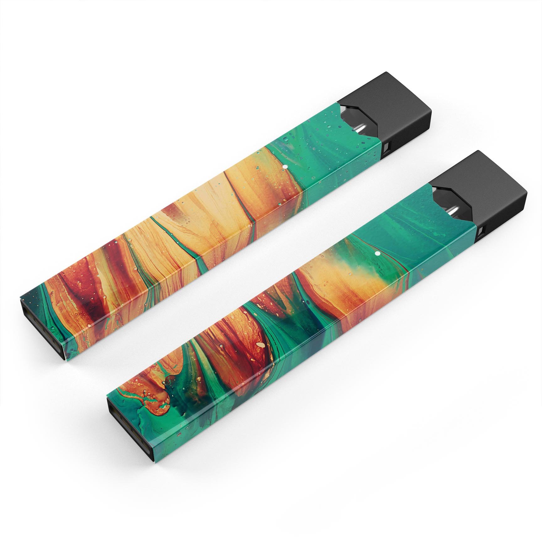 Liquid Abstract Paint Remix V20 skin-wrap for JUUL device, featuring vibrant abstract design and protective dual-layer construction.