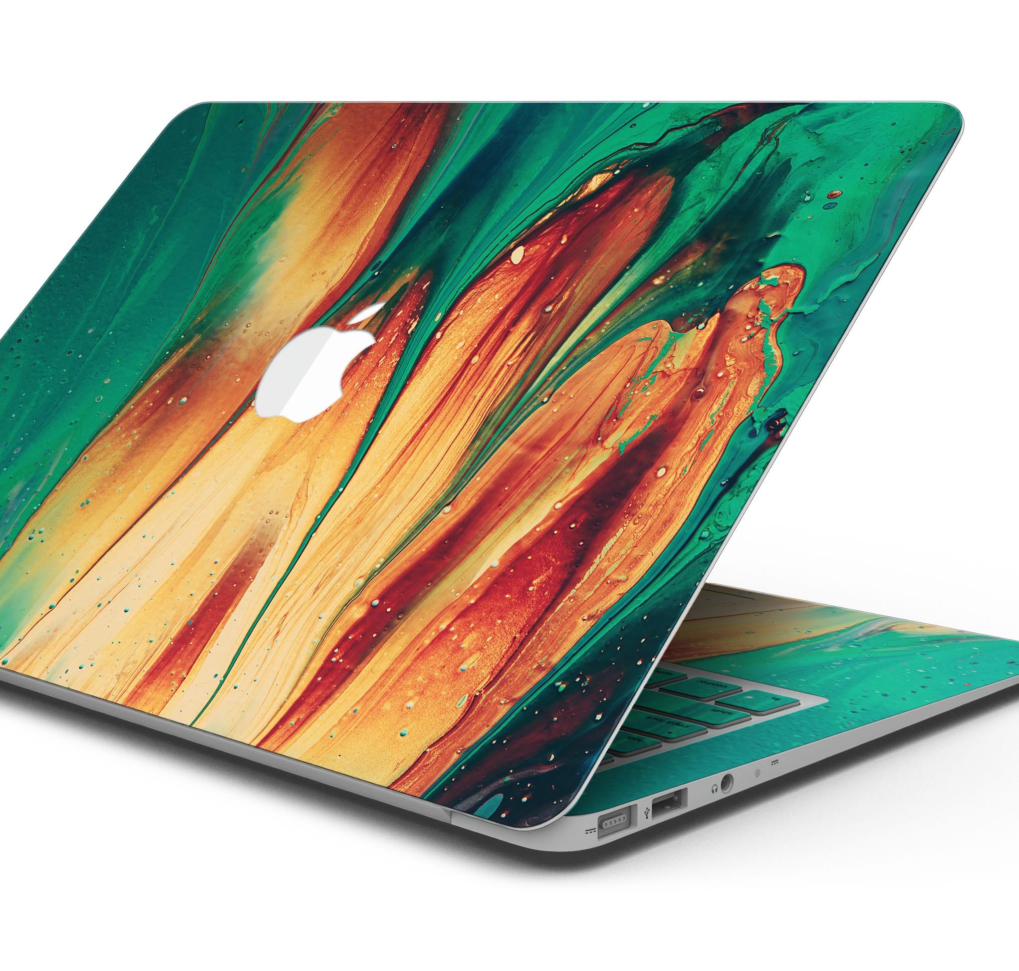 Liquid Abstract Paint Remix V20 skin decal wrap kit for MacBook, showcasing vibrant colors and a sleek design.