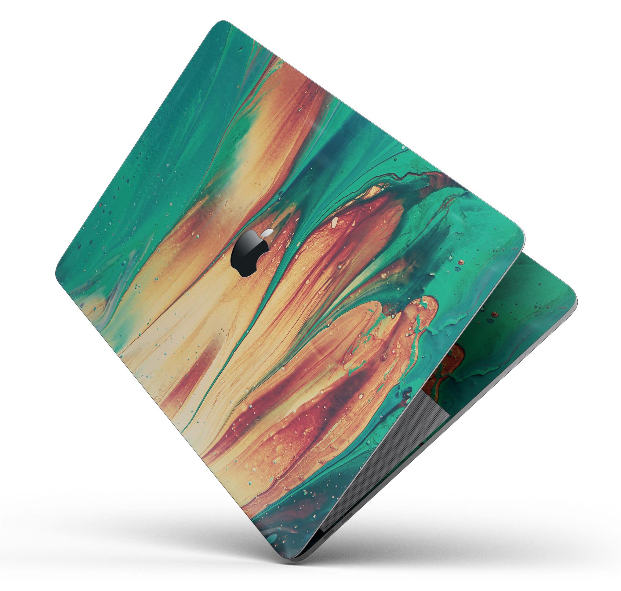 Liquid Abstract Paint Remix V20 skin decal wrap kit for MacBook, showcasing vibrant colors and a sleek design.