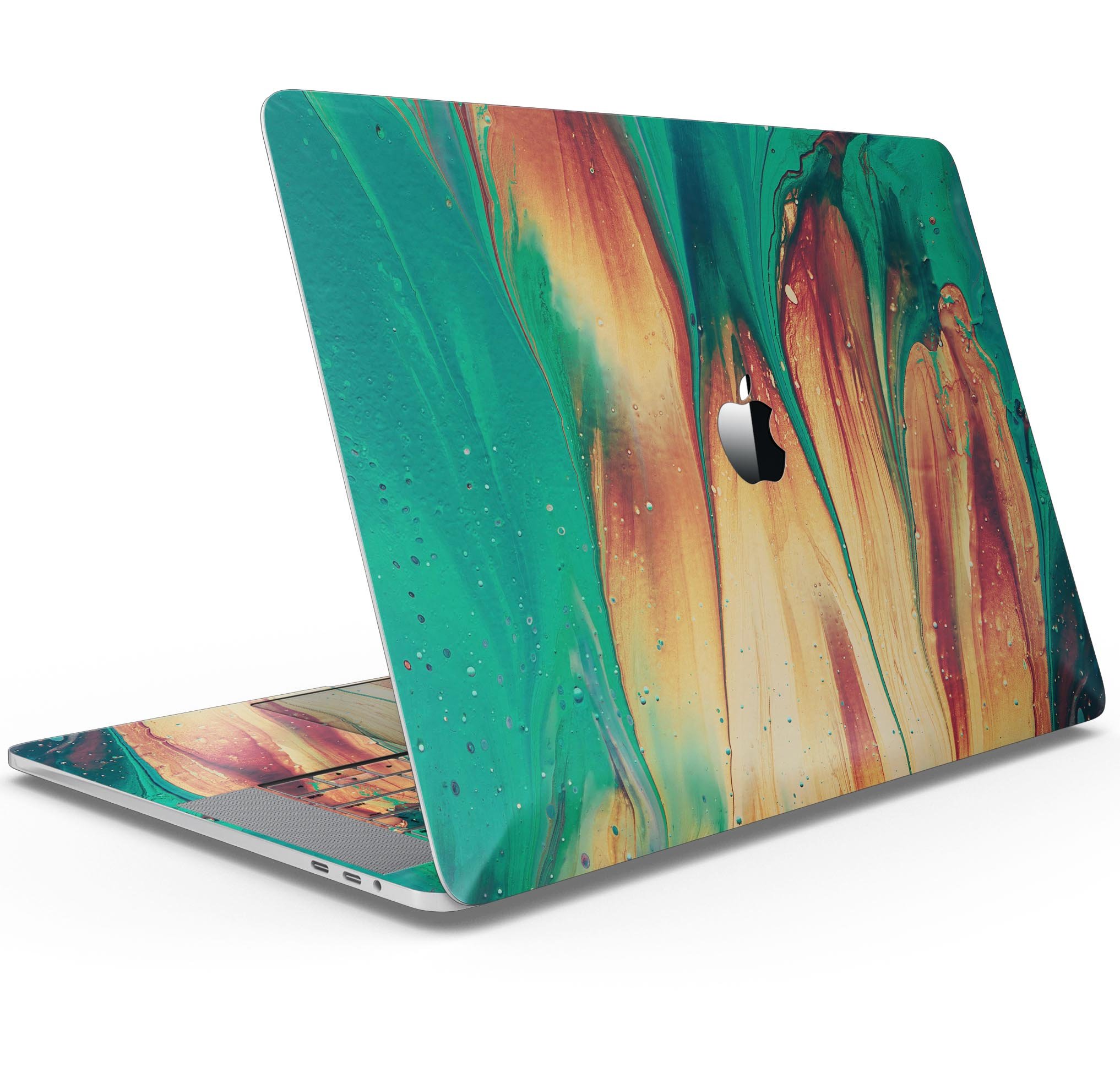 Liquid Abstract Paint Remix V20 skin decal wrap kit for MacBook, showcasing vibrant colors and a sleek design.