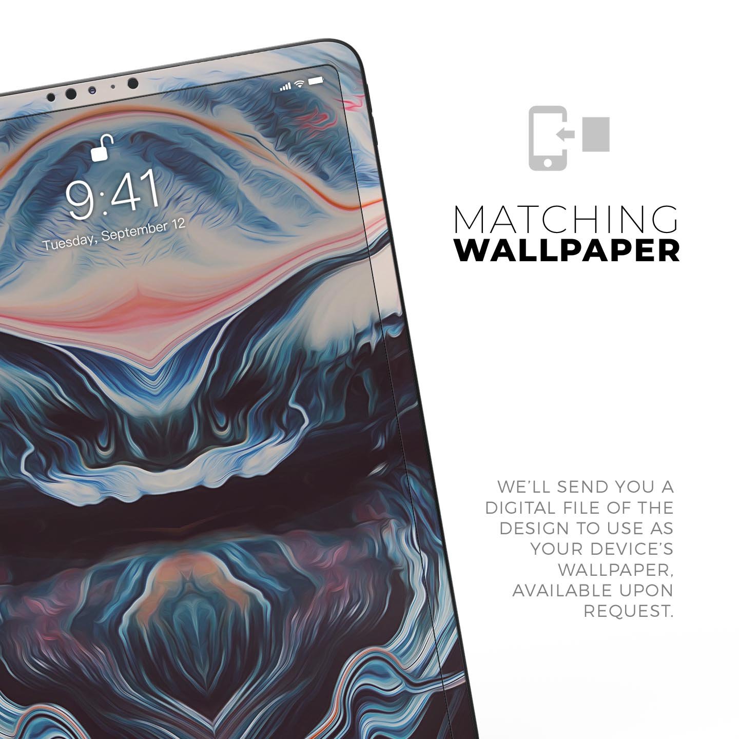 Liquid Abstract Paint Remix V23 skin decal for Apple devices, showcasing vibrant abstract design and premium 3M material.