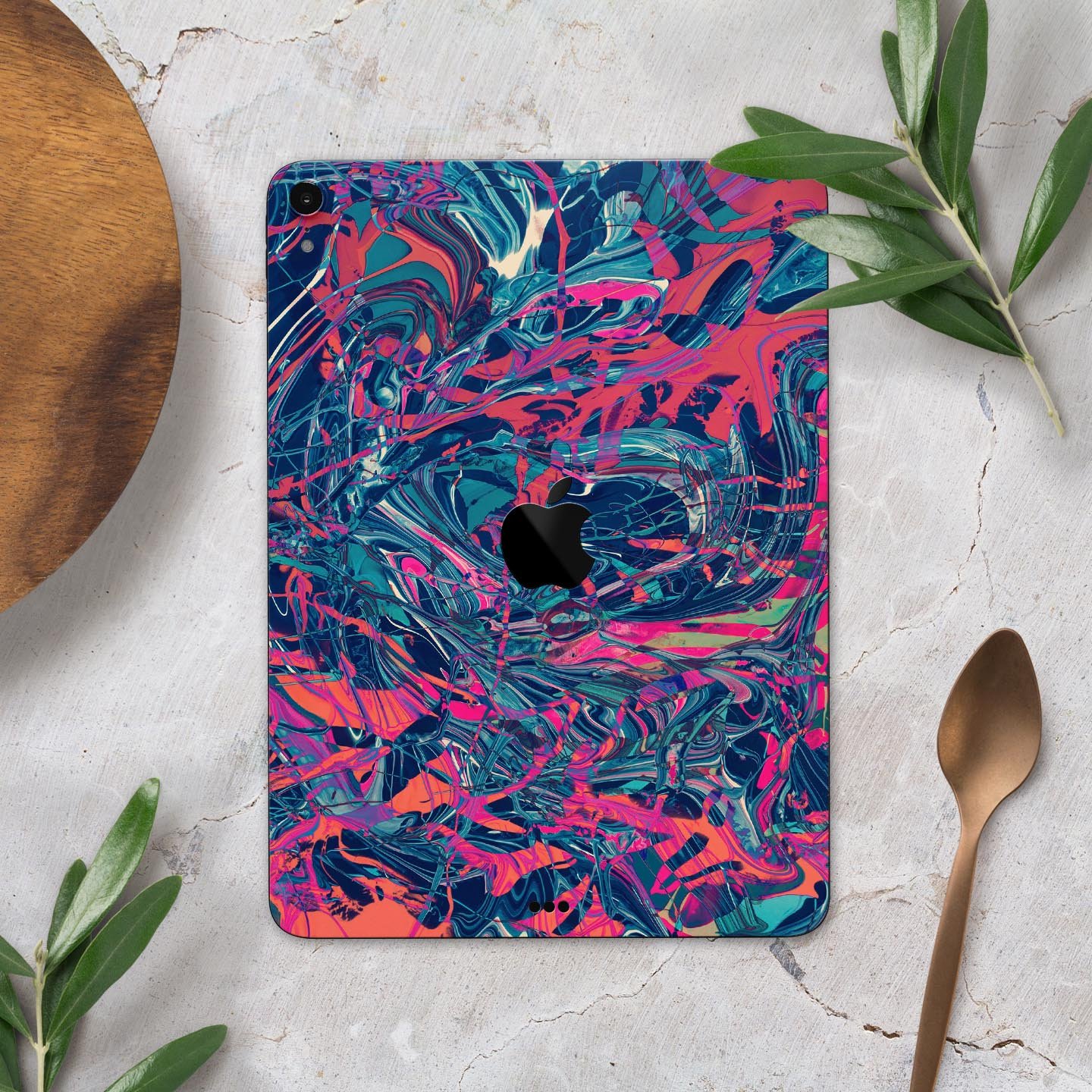 Liquid Abstract Paint Remix V25 full body skin decal for Apple devices, showcasing vibrant colors and a sleek design.