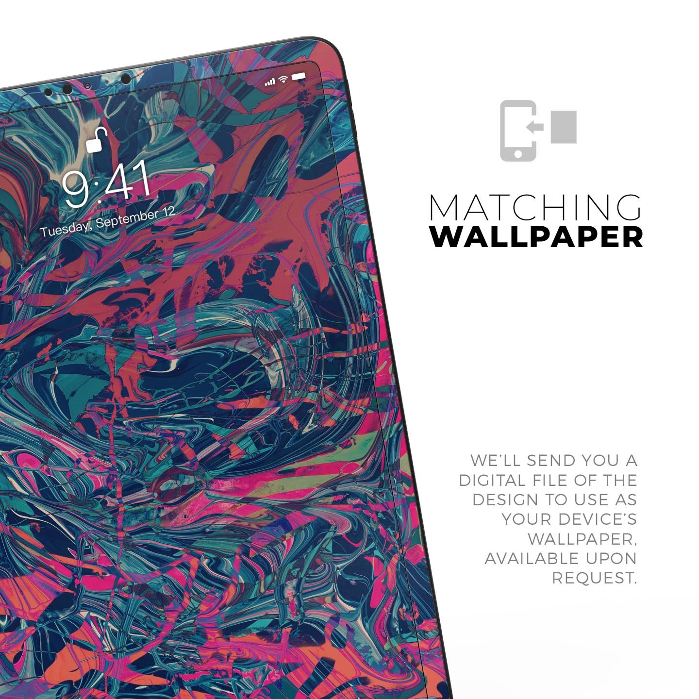 Liquid Abstract Paint Remix V25 full body skin decal for Apple devices, showcasing vibrant colors and a sleek design.