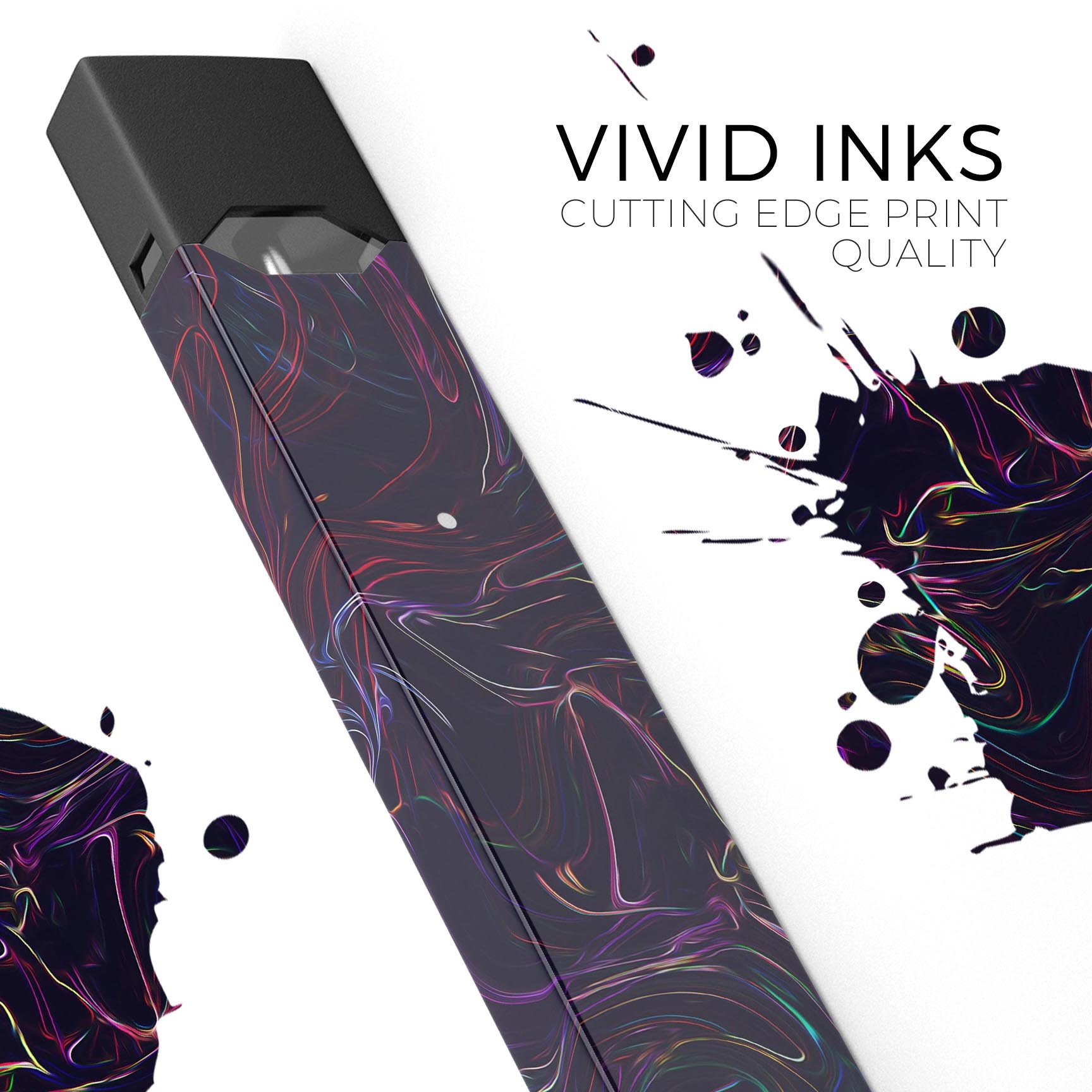 Liquid Abstract Paint Remix V26 skin-wrap for JUUL device, showcasing vibrant colors and premium design.