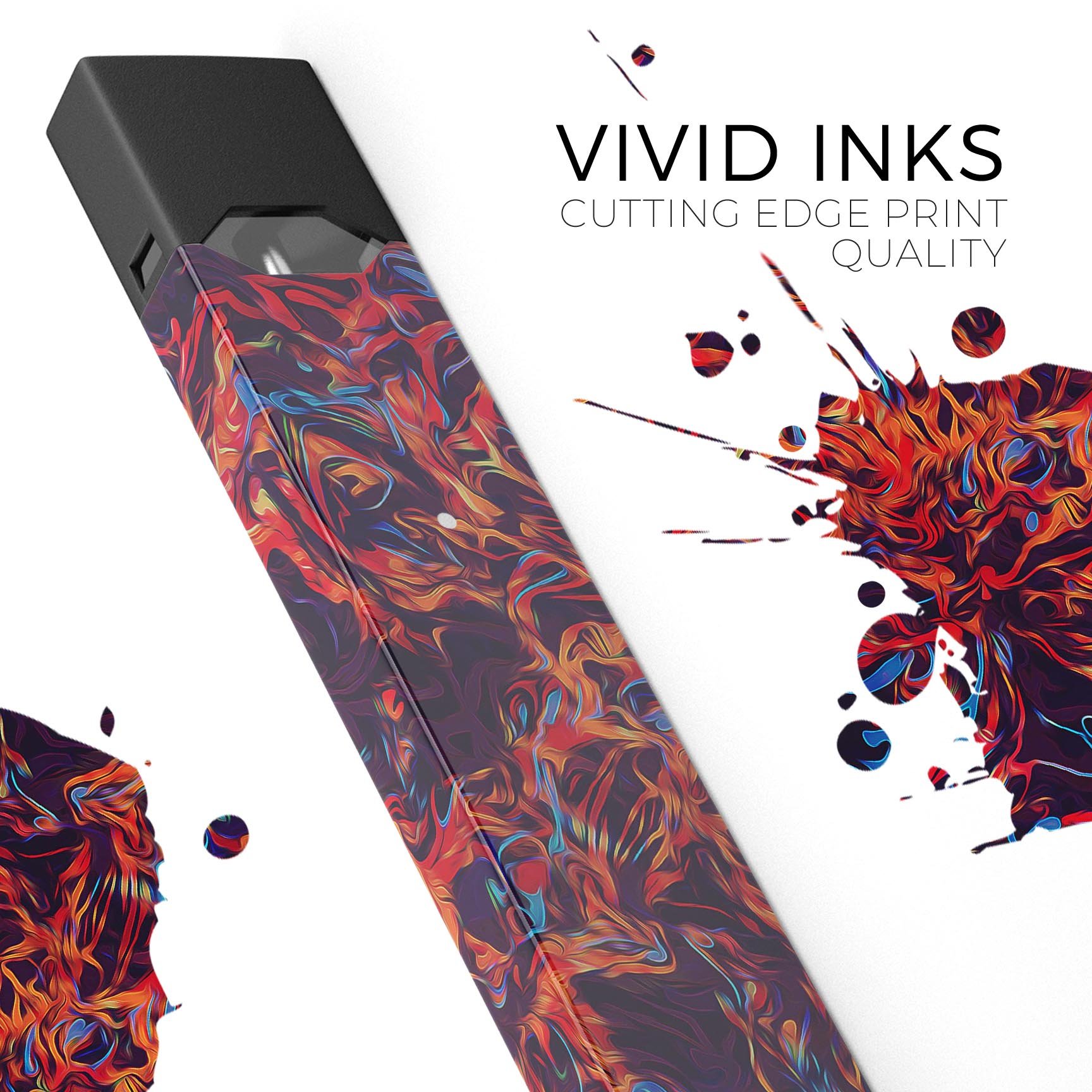 Liquid Abstract Paint Remix V27 skin wrap for JUUL device, featuring vibrant colors and a sleek design.