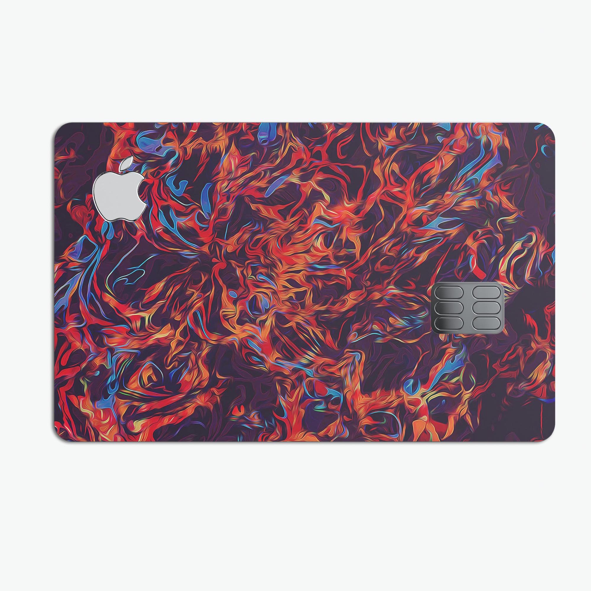 Liquid Abstract Paint Remix V27 skin for Apple Card, showcasing vibrant colors and premium vinyl material.