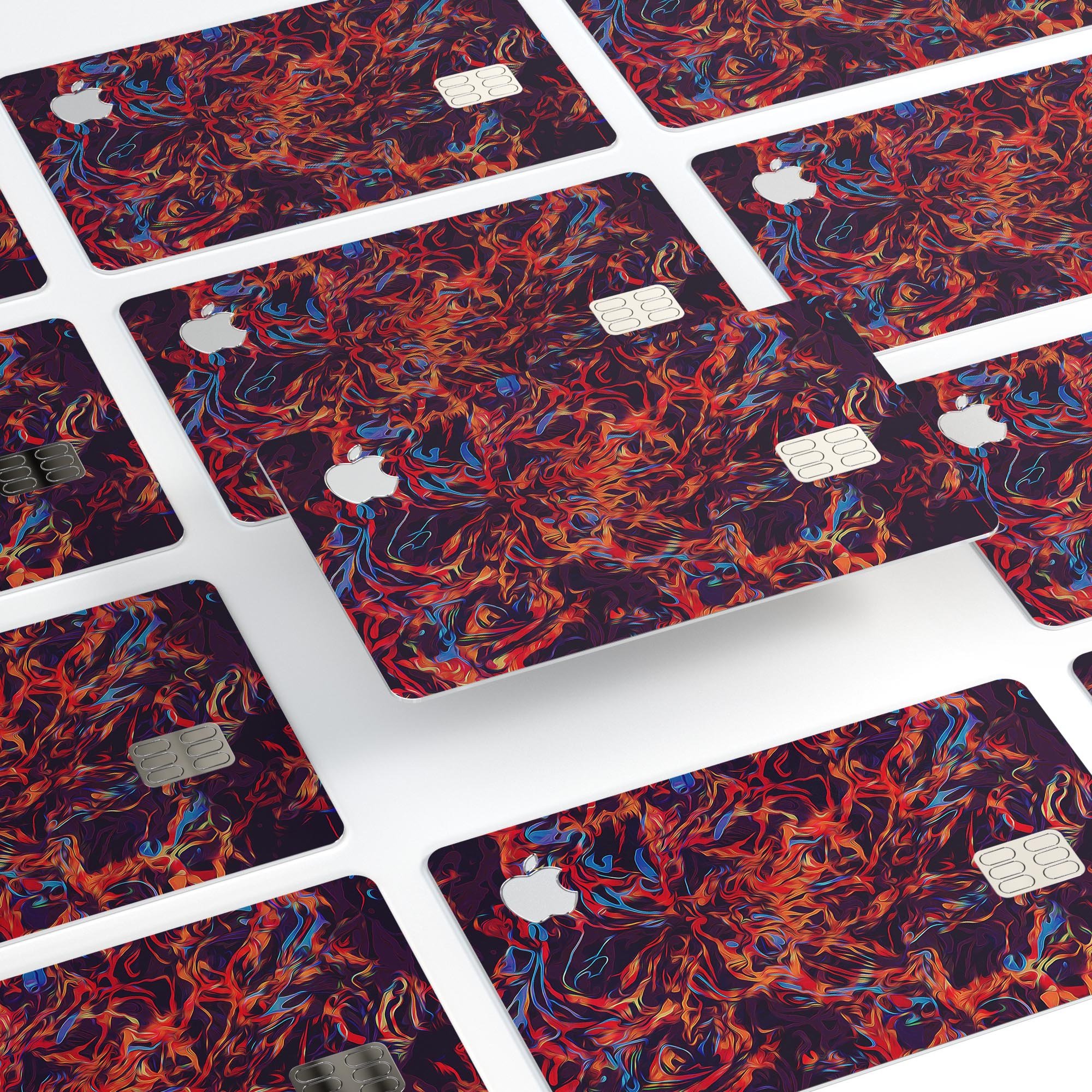 Liquid Abstract Paint Remix V27 skin for Apple Card, showcasing vibrant colors and premium vinyl material.